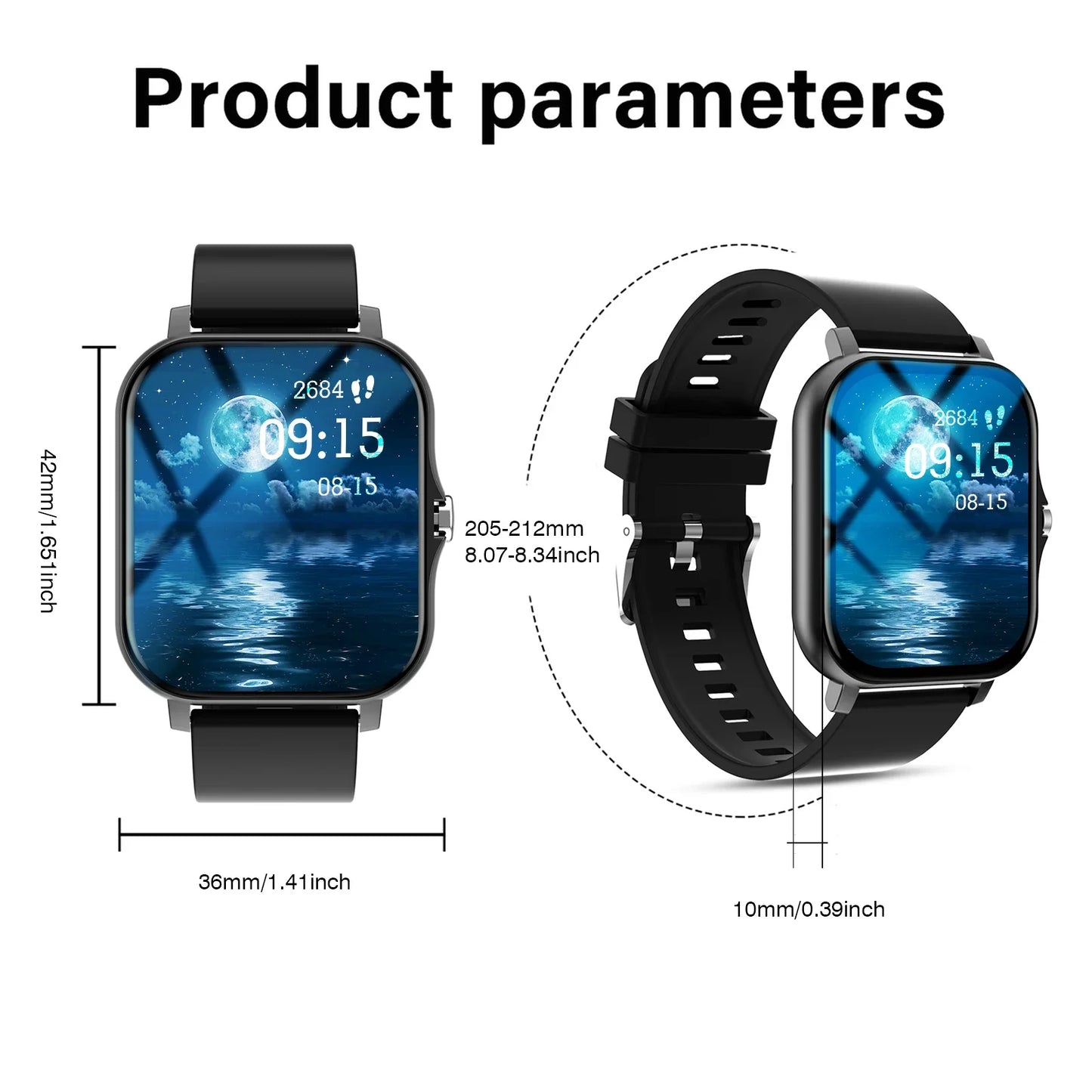 Odelettevcy Smartwatch With Calls Reminders Music Playback Multi Sport