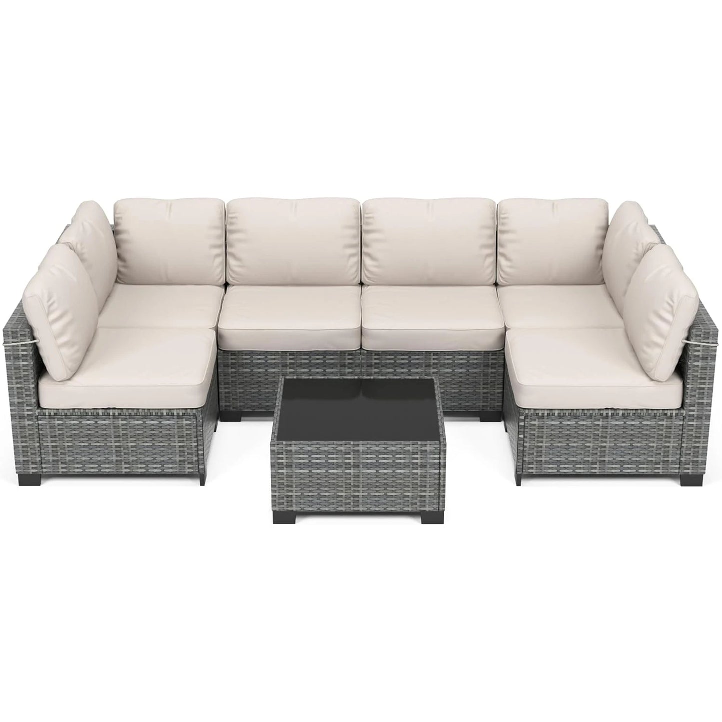 HobbyLane Modular Outdoor Furniture Set PE Rattan Wicker Sectional