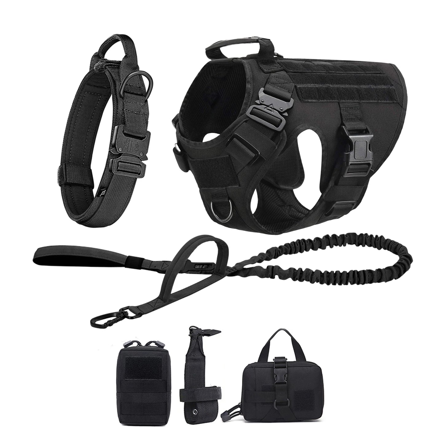PETRAVELCN Tactical Dog Harness With Molle Pouches