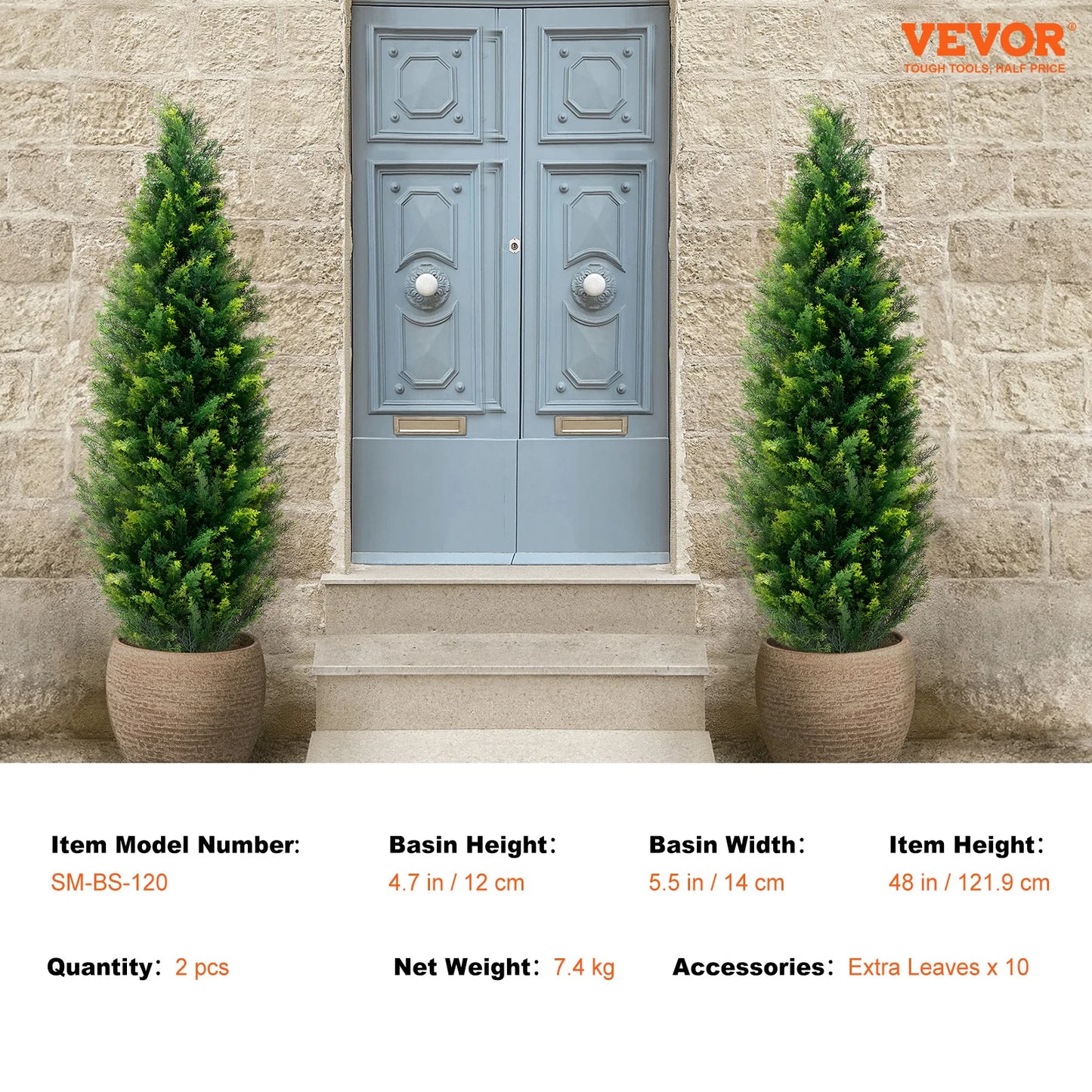SucceBuy Artificial Cedar Topiary Tree for Home Outdoor Decor
