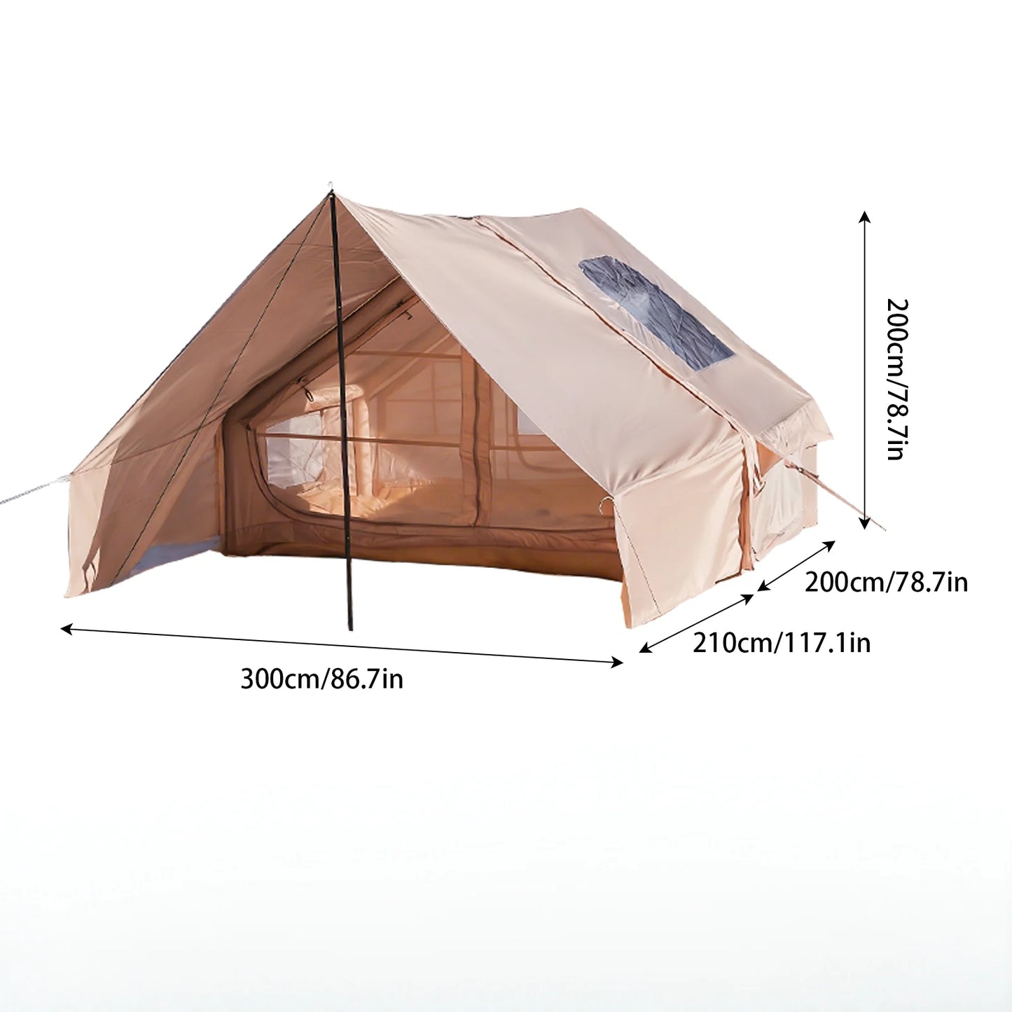 Inflatable Camping Tent With Skylight And Quick Air Flow