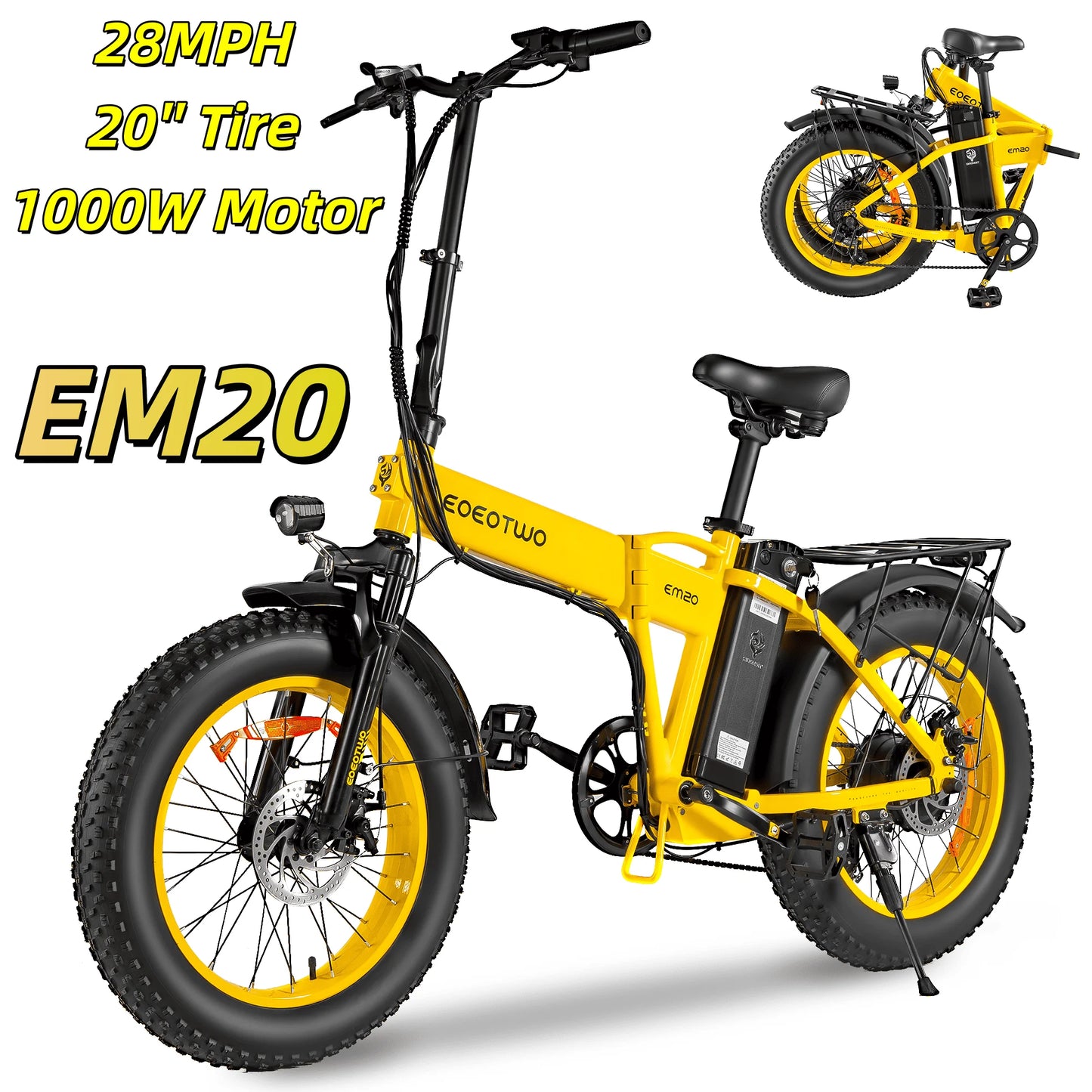 EOEOTWO 1500W Fat Tire Electric Bike With 48V Battery