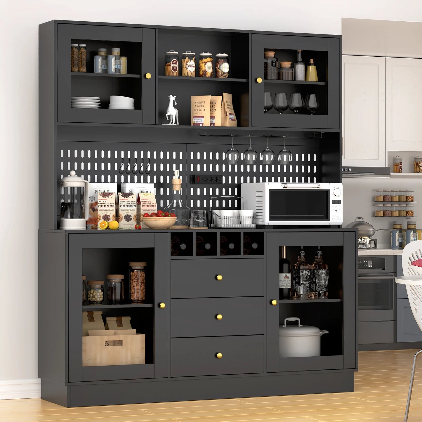 VOWNER Pantry Cabinet Freestanding Kitchen Storage Buffet Hutch