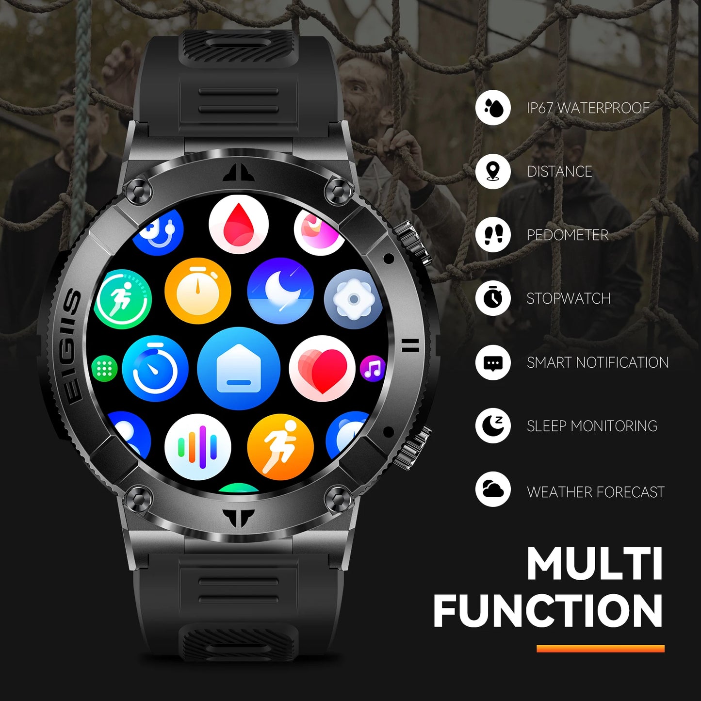 LaNikar Smartwatch For Men TFT Display Bluetooth Blood Pressure Monitor