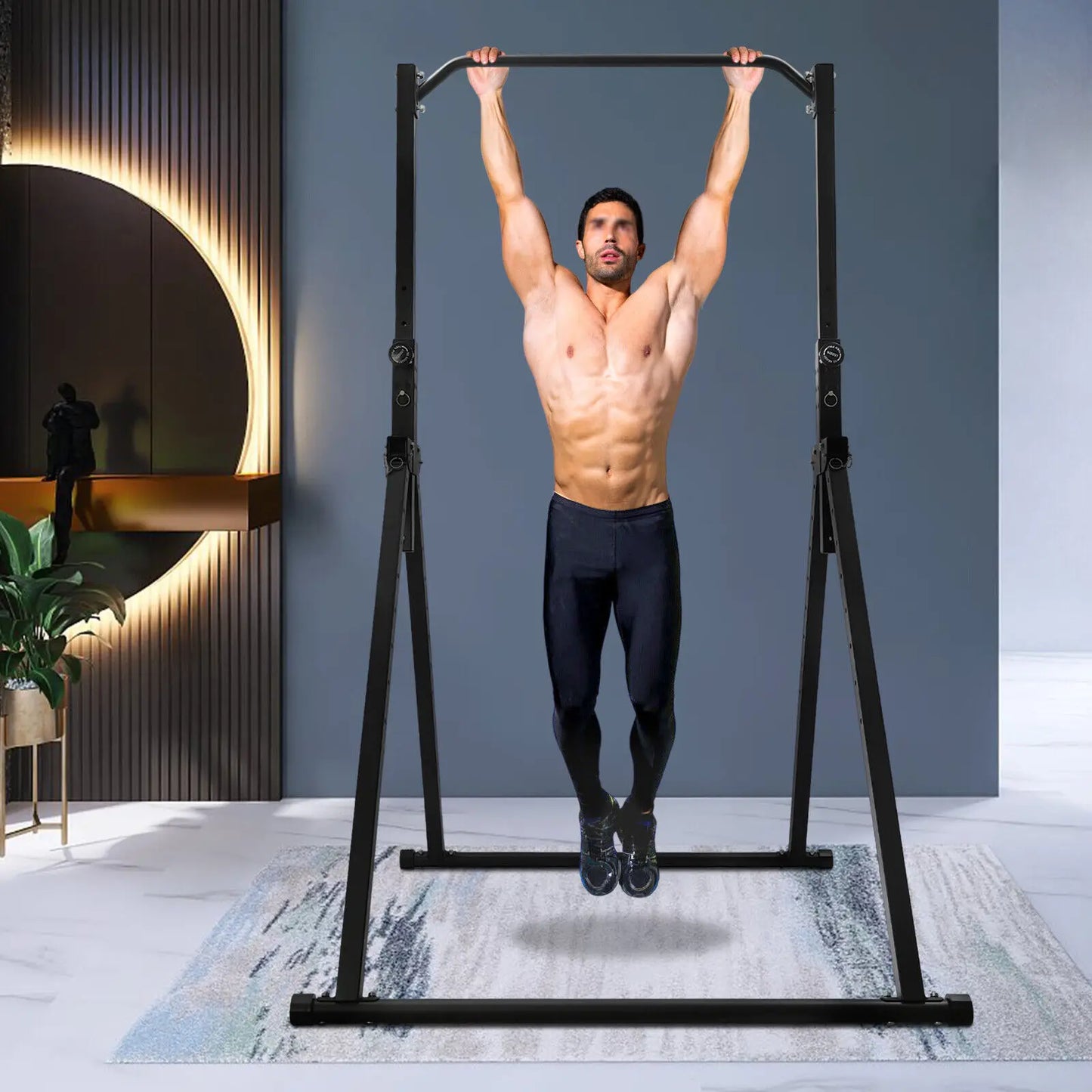 Triangular Pull Up Station Adjustable Height Strength Bar For Gym