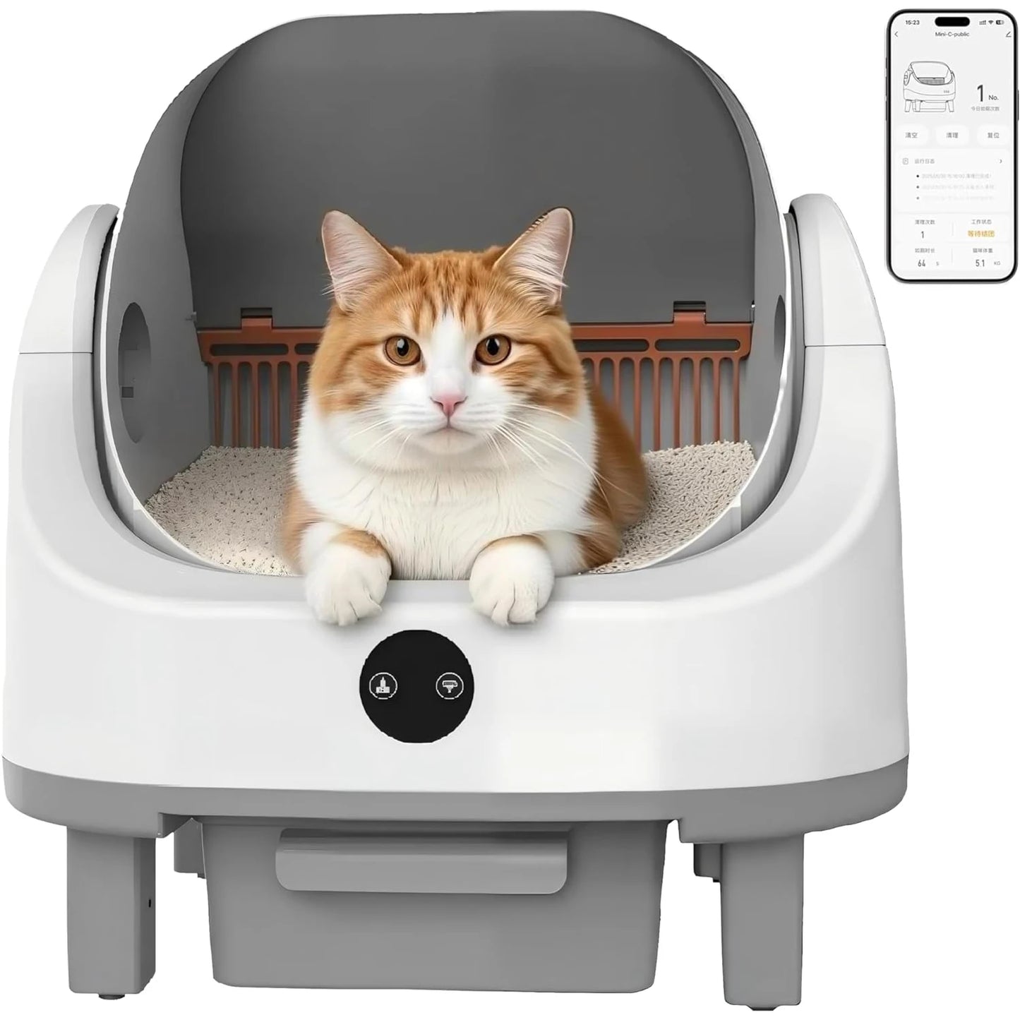 HiMISS Automatic Self-Cleaning Litter Box With Open-Top Design