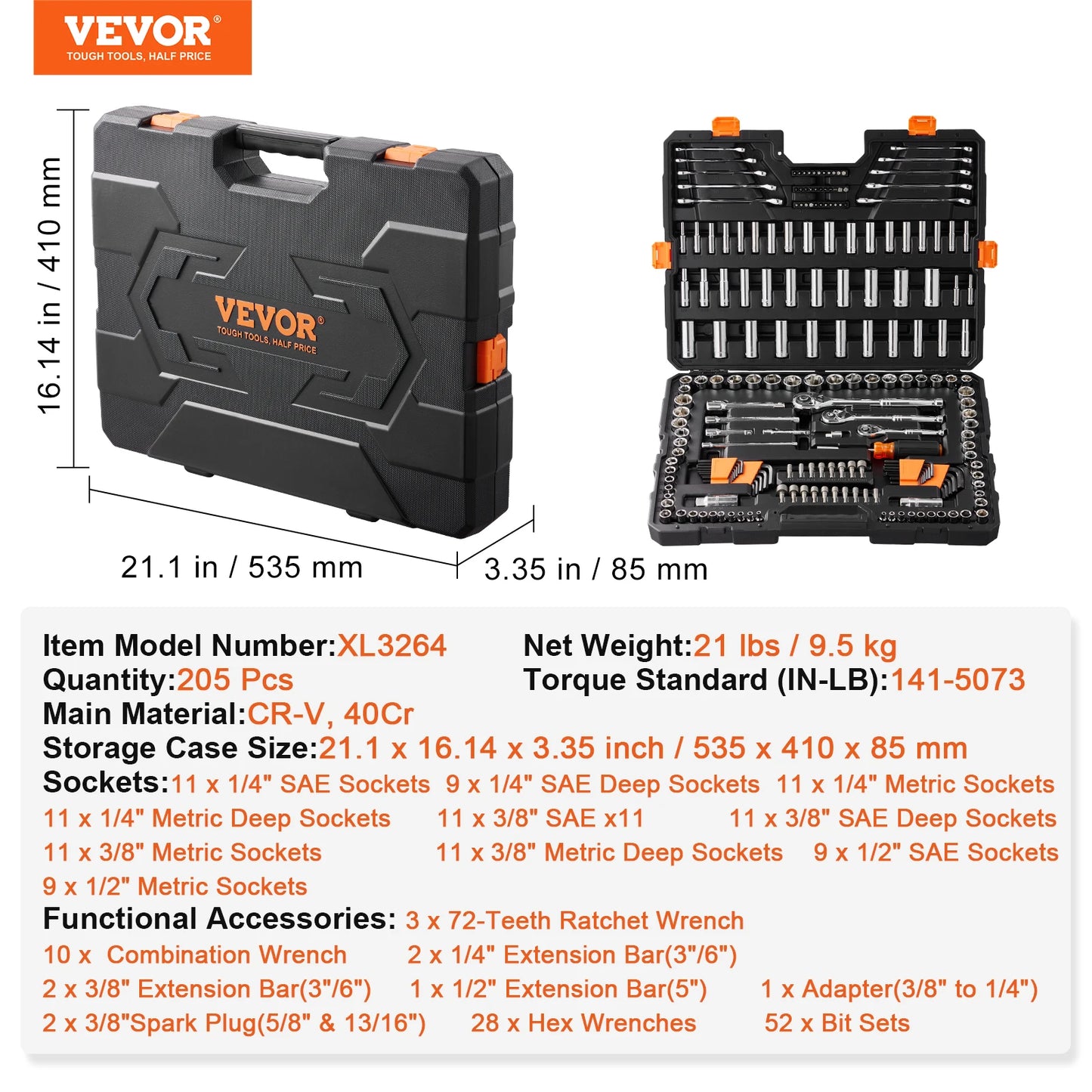 SucceBuy Mechanics Tool Set And Socket Set 145 205 Pcs