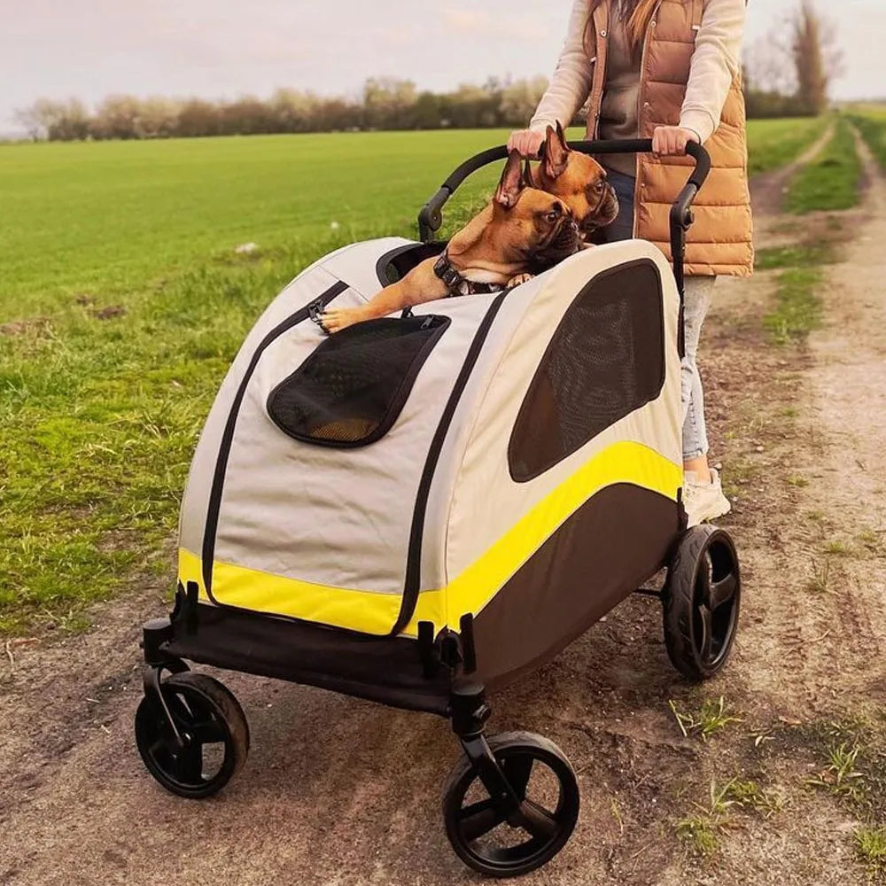 Premium Foldable Dog Stroller Four Wheel Pet Jogger