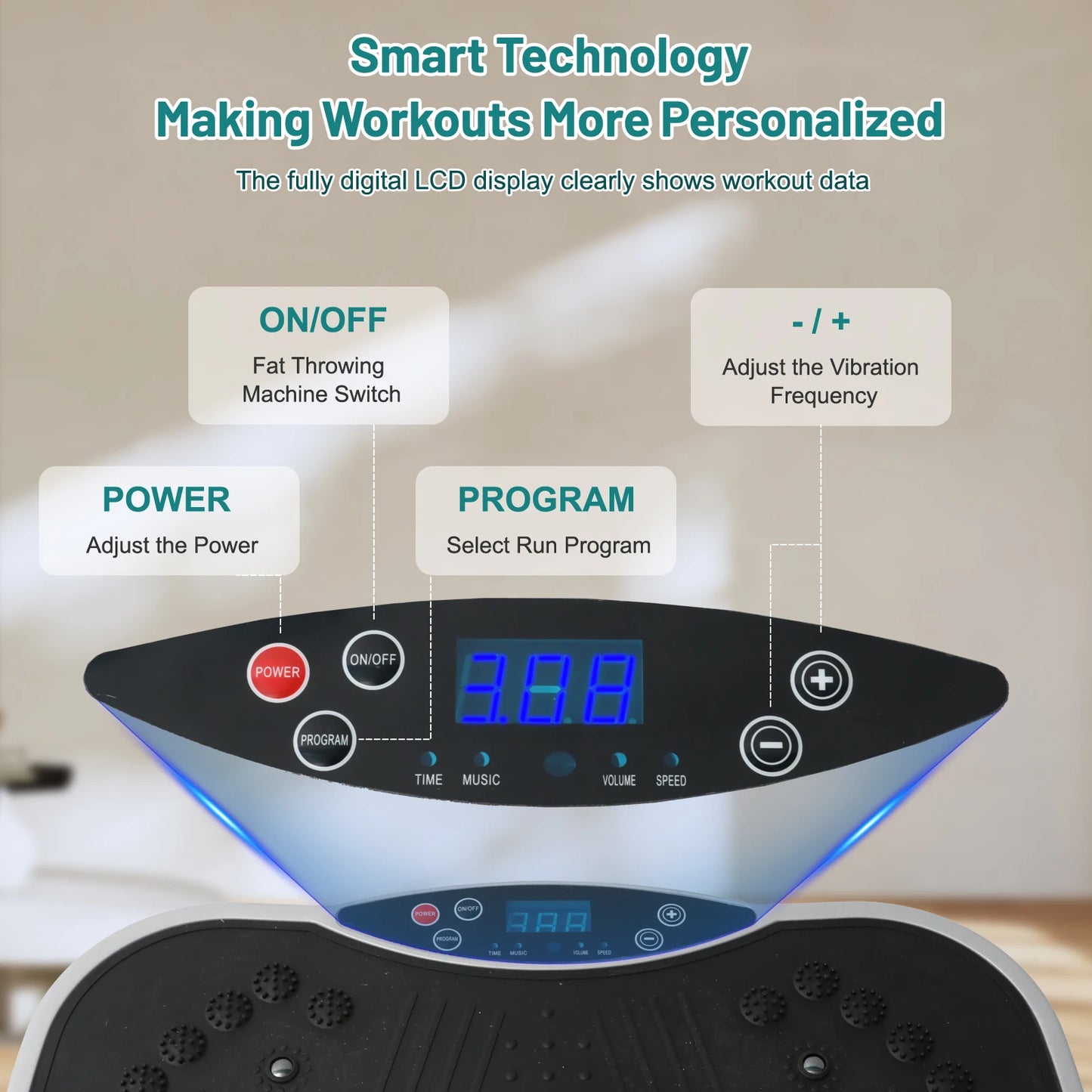 Vibration Plate Exercise Machine With Bluetooth Remote Control