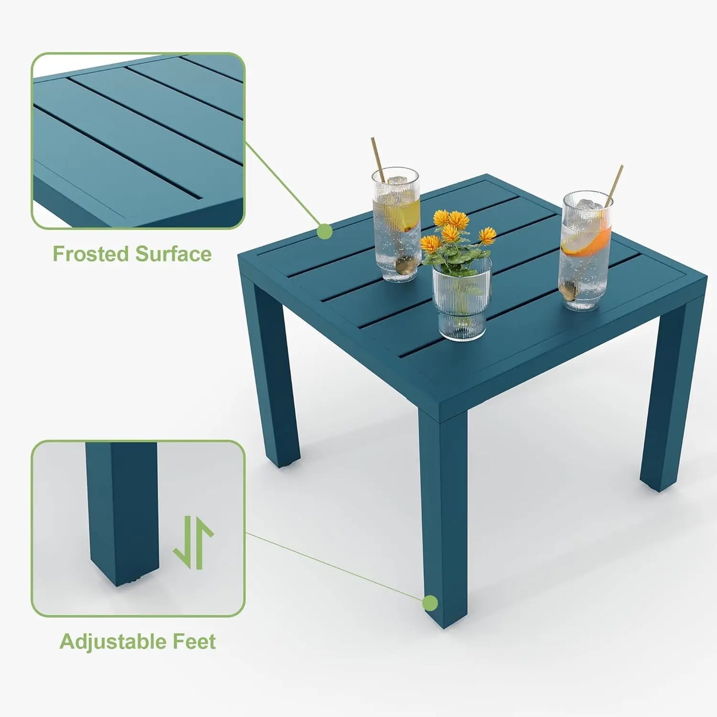 TWISTER.CK Patio Bistro Set 3 Piece Table and Chairs
