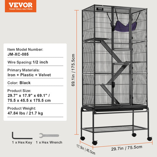 SucceBuy Multi Level Rolling Metal Small Animal Cage