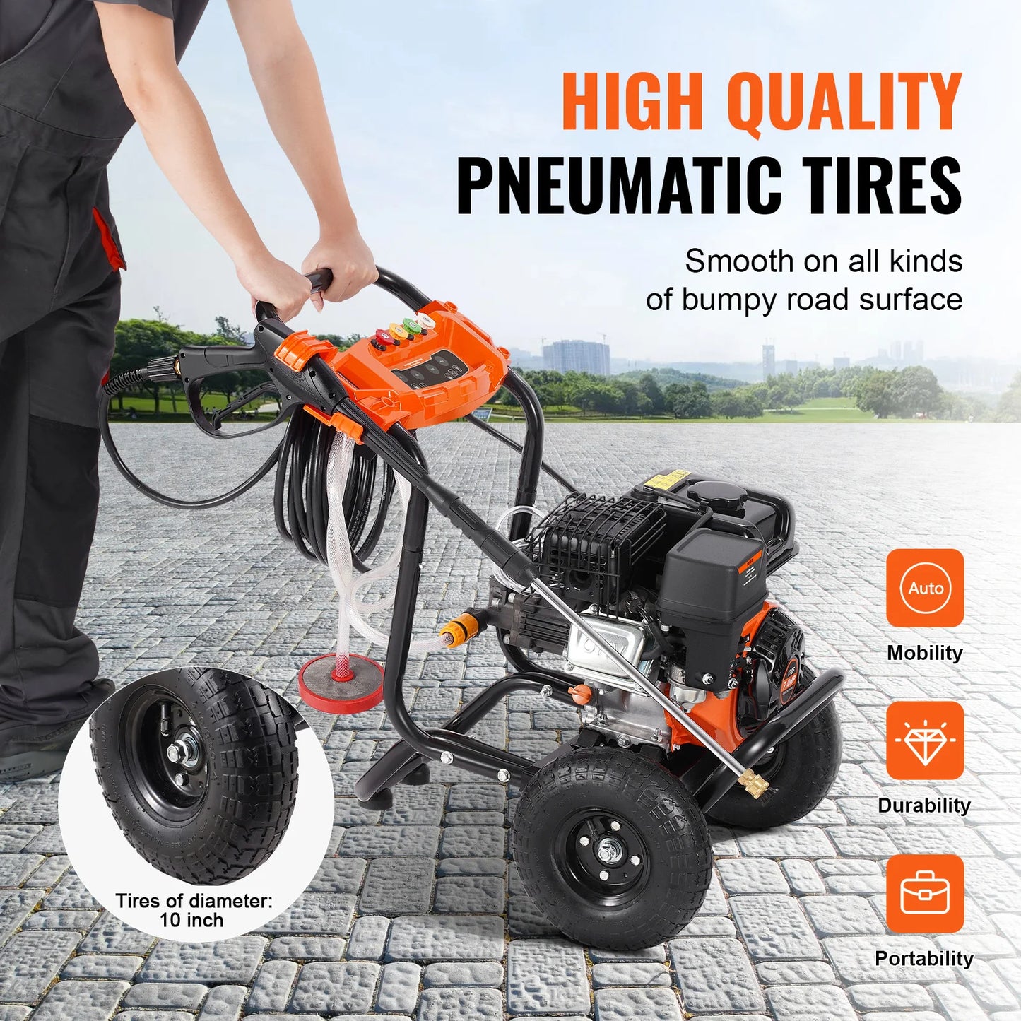 SucceBuy Gas Pressure Washer 3500 PSI 2.6 GPM Aluminum Pump