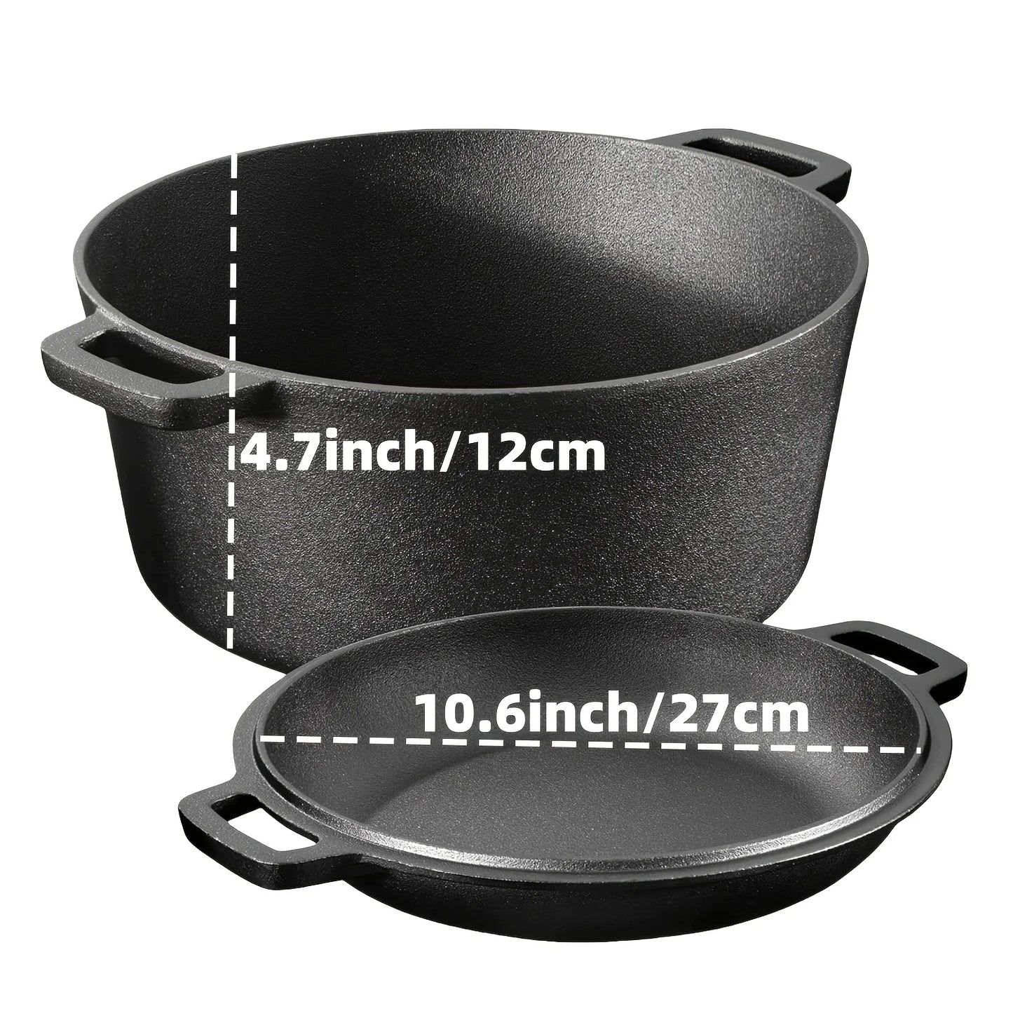AEDG Three Piece Cast Iron Skillet Set Preseasoned for Oven