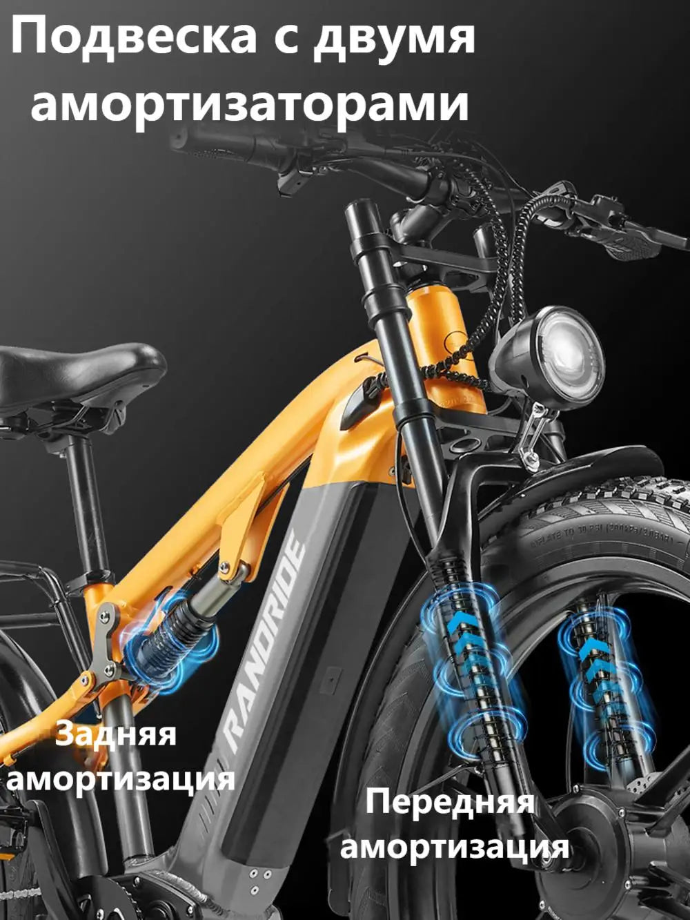 RANDRIDE 2000W Electric Mountain Bike 48V 20Ah Battery 50 Kmh