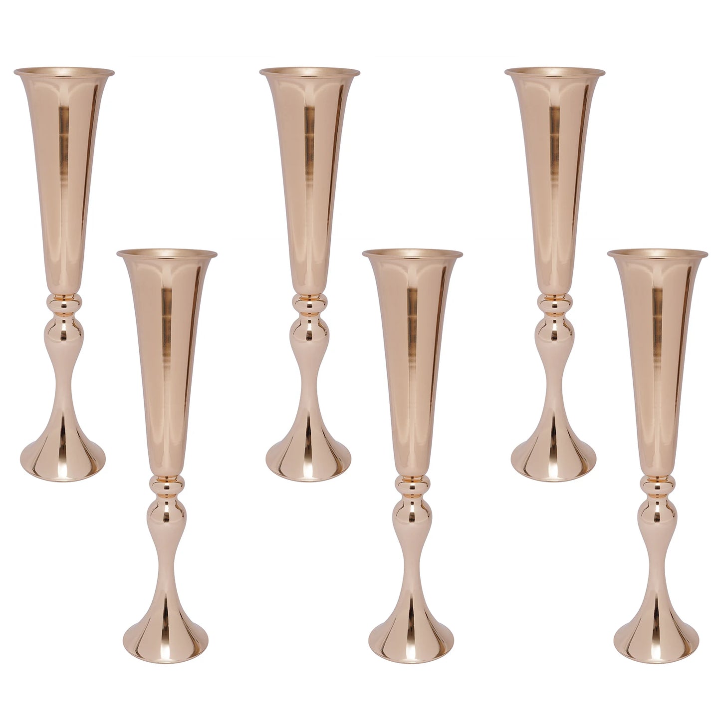 Gold Trumpet Vases Set for Wedding Centerpieces and Table Decor