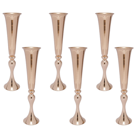 Gold Trumpet Vases Set for Wedding Centerpieces and Table Decor