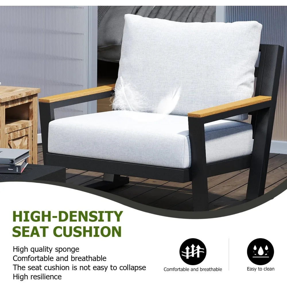 Aluminum Outdoor Patio Furniture Set With Table And 5 Seats