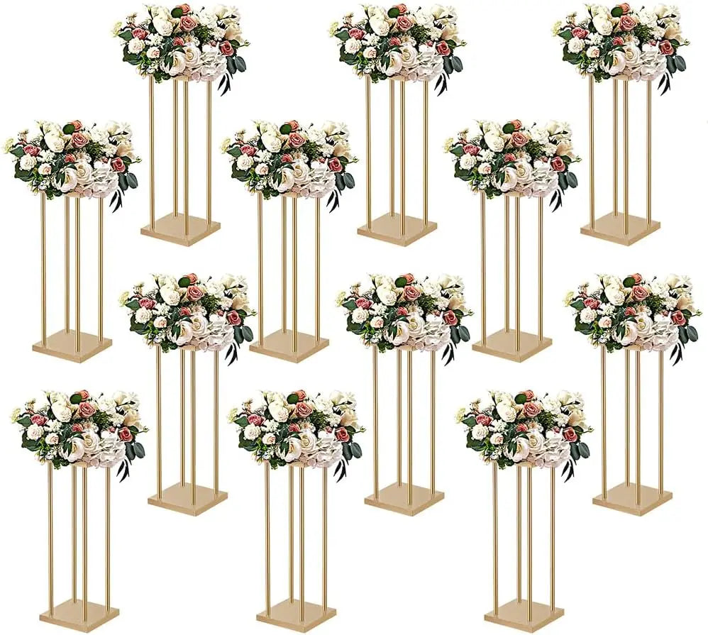 Metal Wedding Centerpiece Flower Stand Set for Tables 12 Pieces