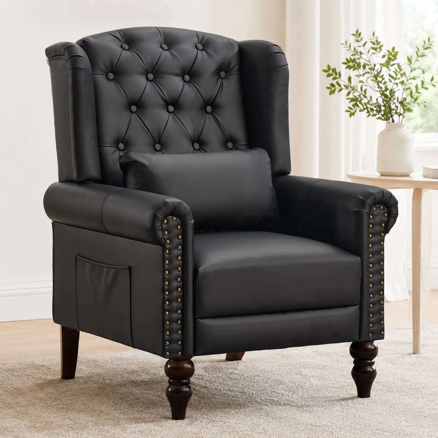 TCGBKAF Vintage Floral Wingback Armchair for Living Room
