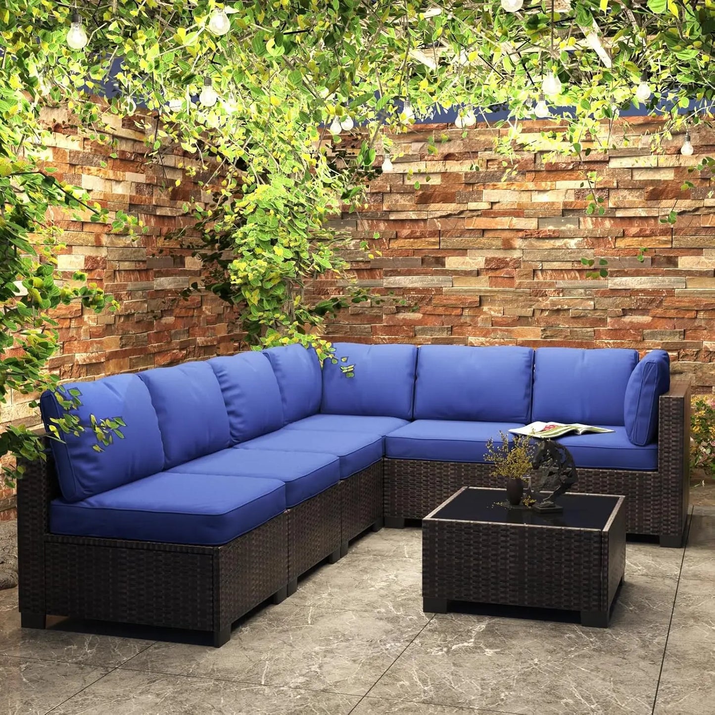 HobbyLane Modular Outdoor Furniture Set PE Rattan Wicker Sectional