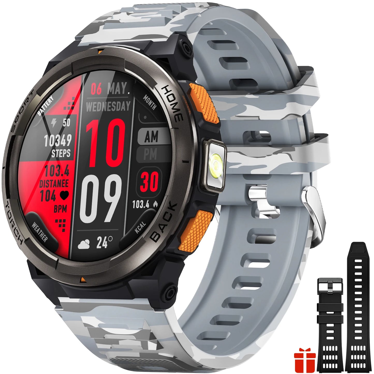 EIGIIS KE5 1.45 Inch Smartwatch 3ATM Waterproof With Compass Altimeter