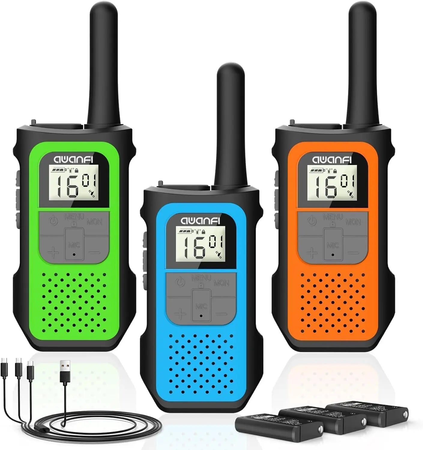 AWANFI Walkie Talkies Long Range Rechargeable Two Way Radios VOX