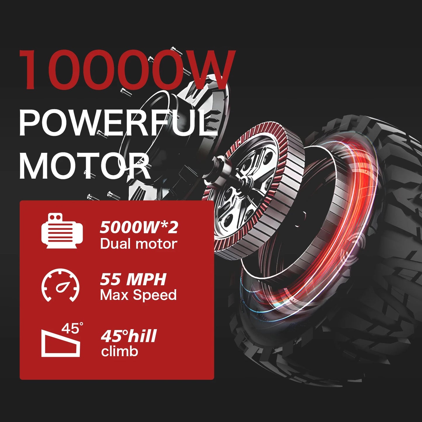 REDDYDY Offroad Electric Scooter 55 MPH 10000W Dual Motor