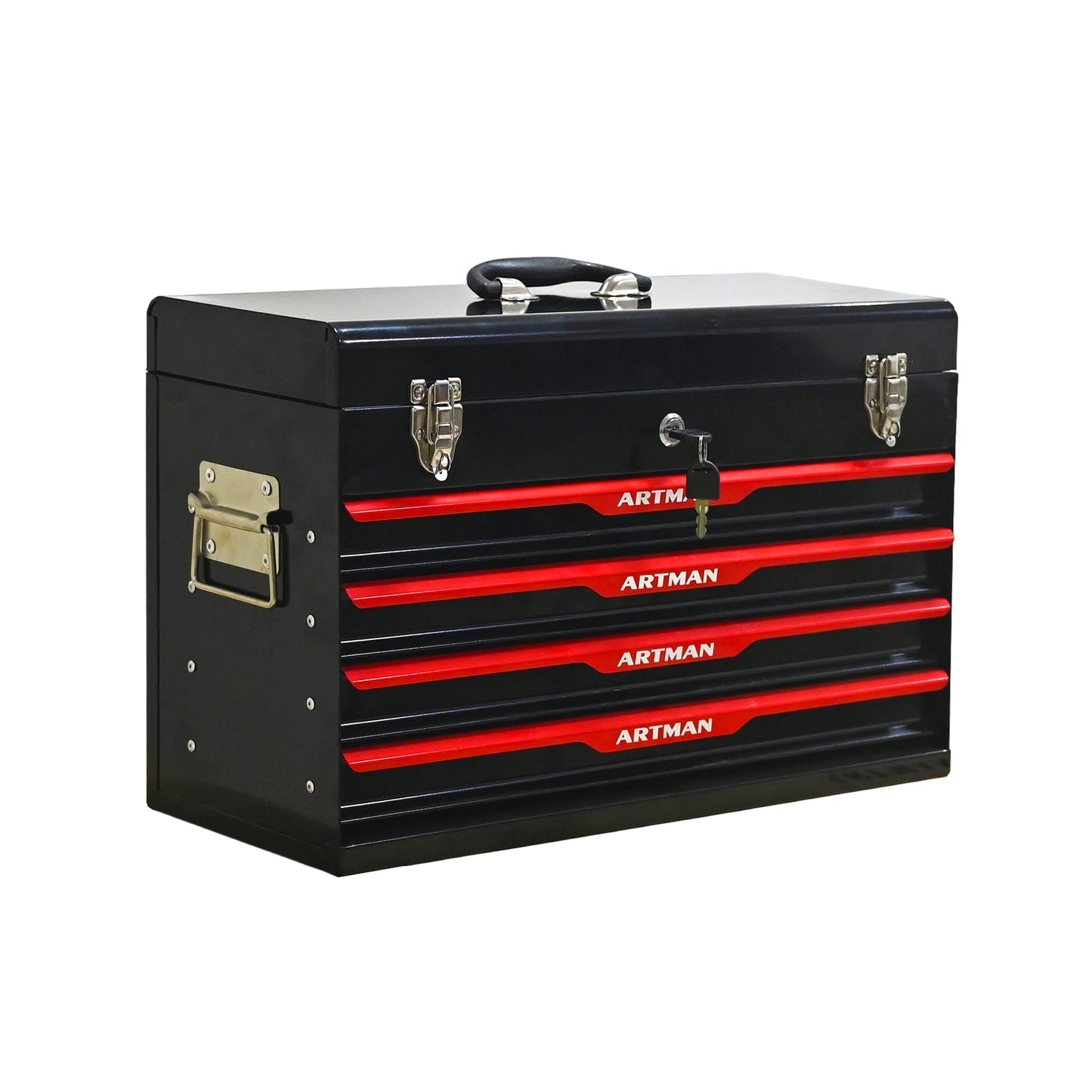 ARTMAN Portable Metal Tool Box With Drawers And Locking Lid