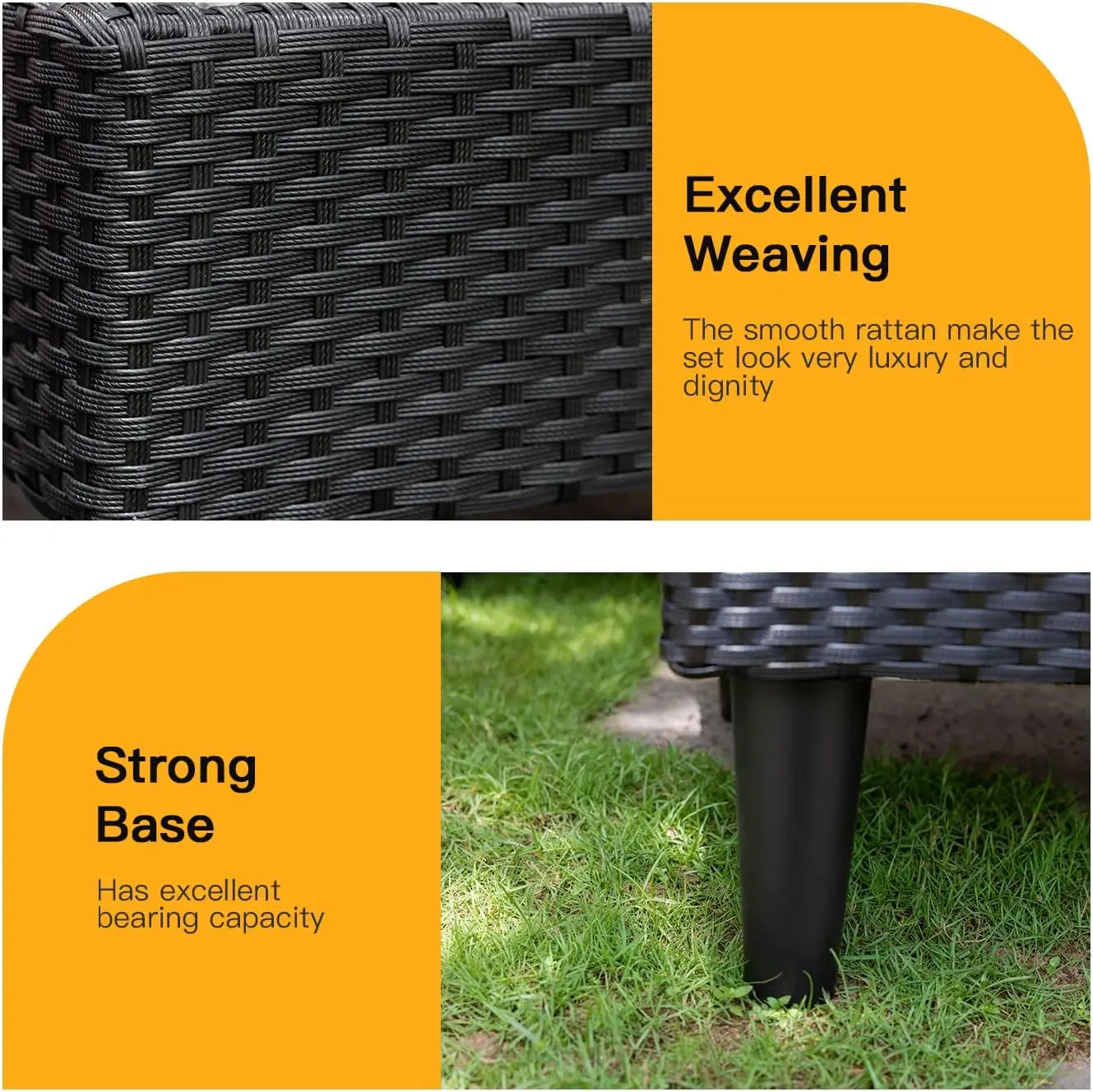 Patio Furniture 5 Piece Outdoor Wicker Conversation Set