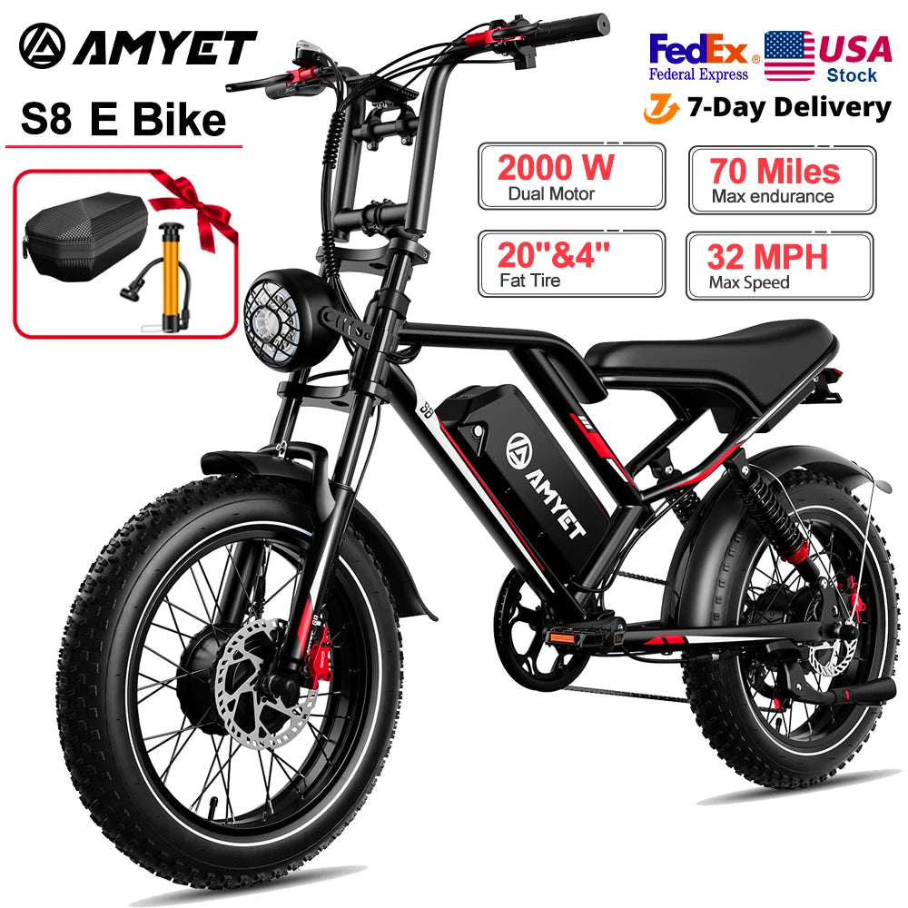 AMYET S8 Electric Bike Dual Motor 2000W
