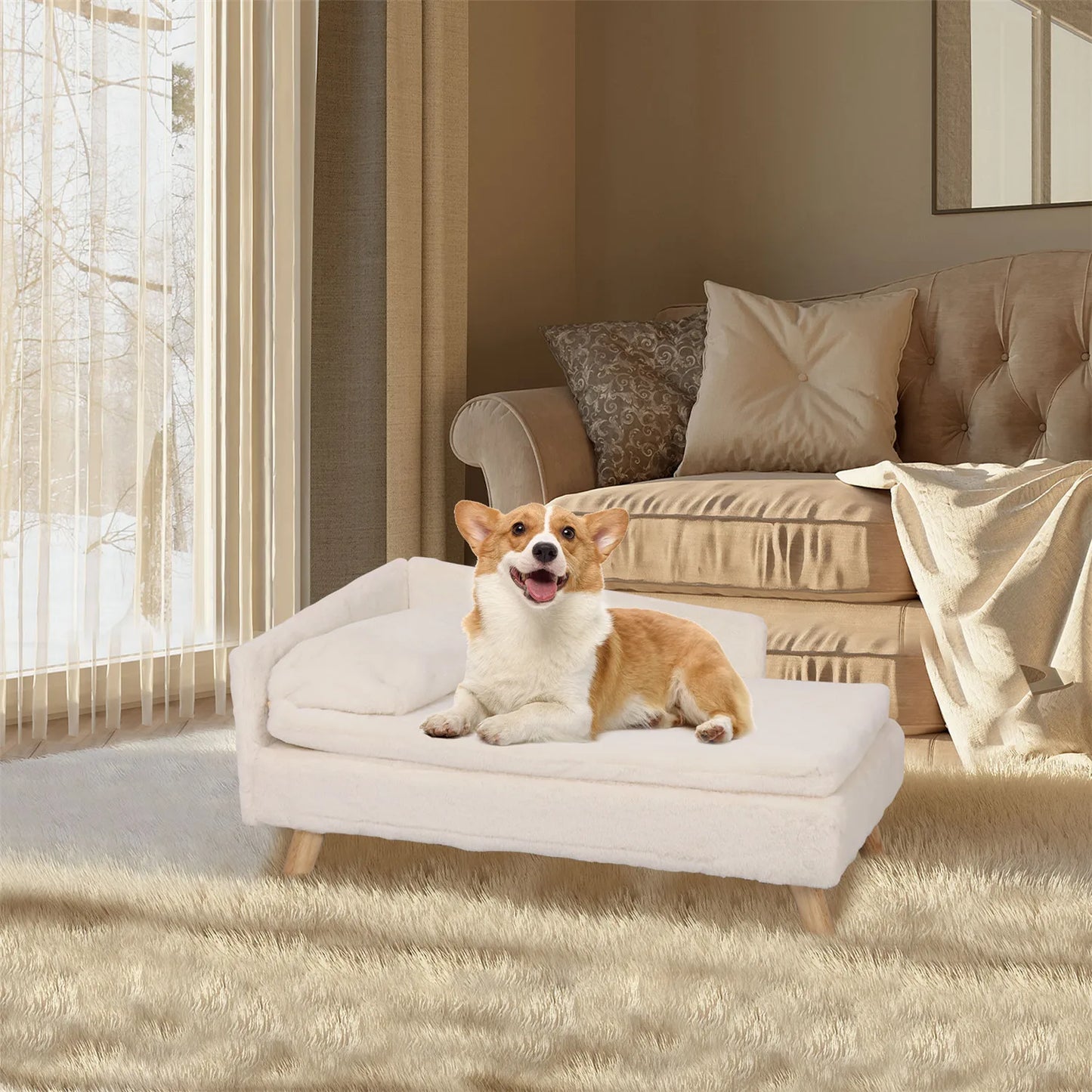 BINGOPAWCN Nordic Elevated Pet Bed With Waterproof Pad