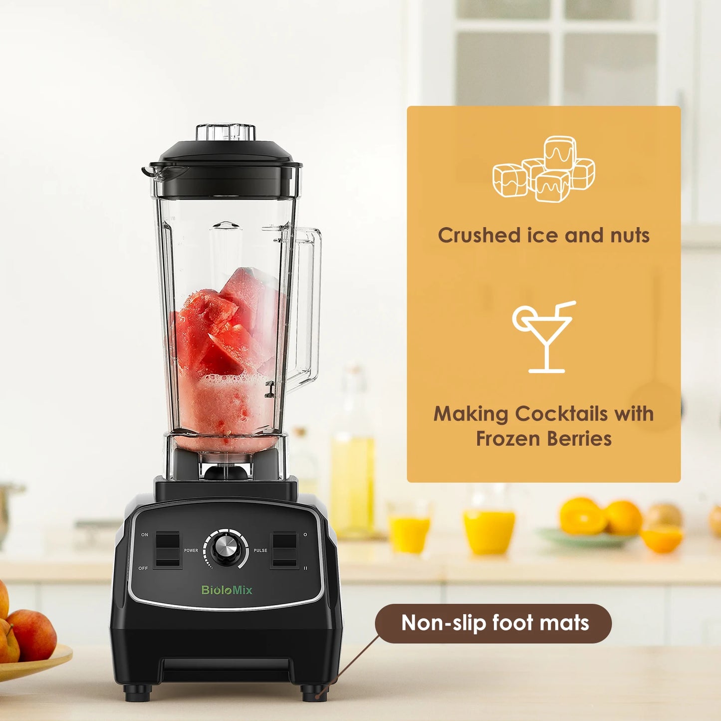 Biolomix BPA Free 3HP 2200W Heavy Duty Blender Mixer