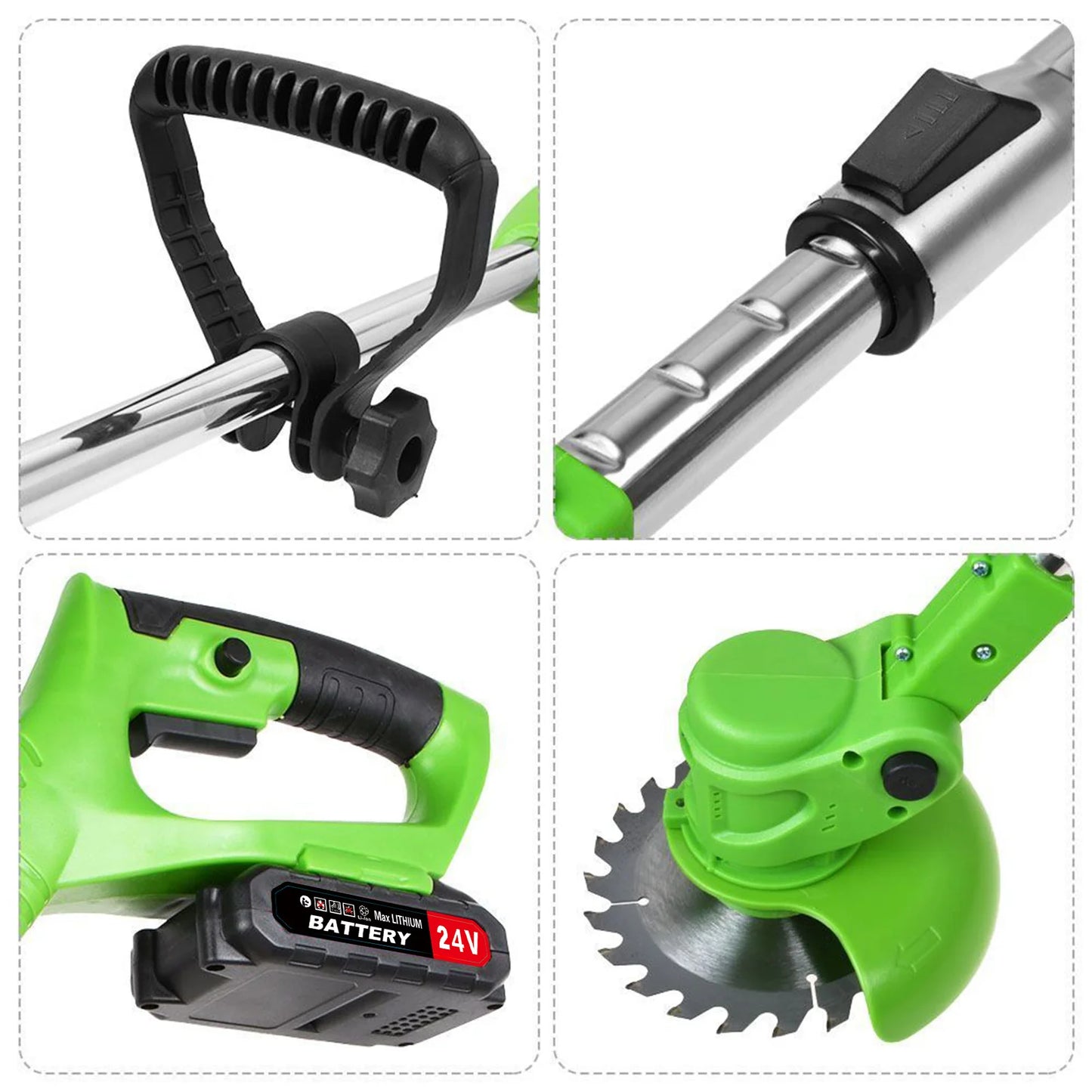Electric Cordless Weed Trimmer 2-In-1 Brushless Lawn Cutter With 2 Batteries