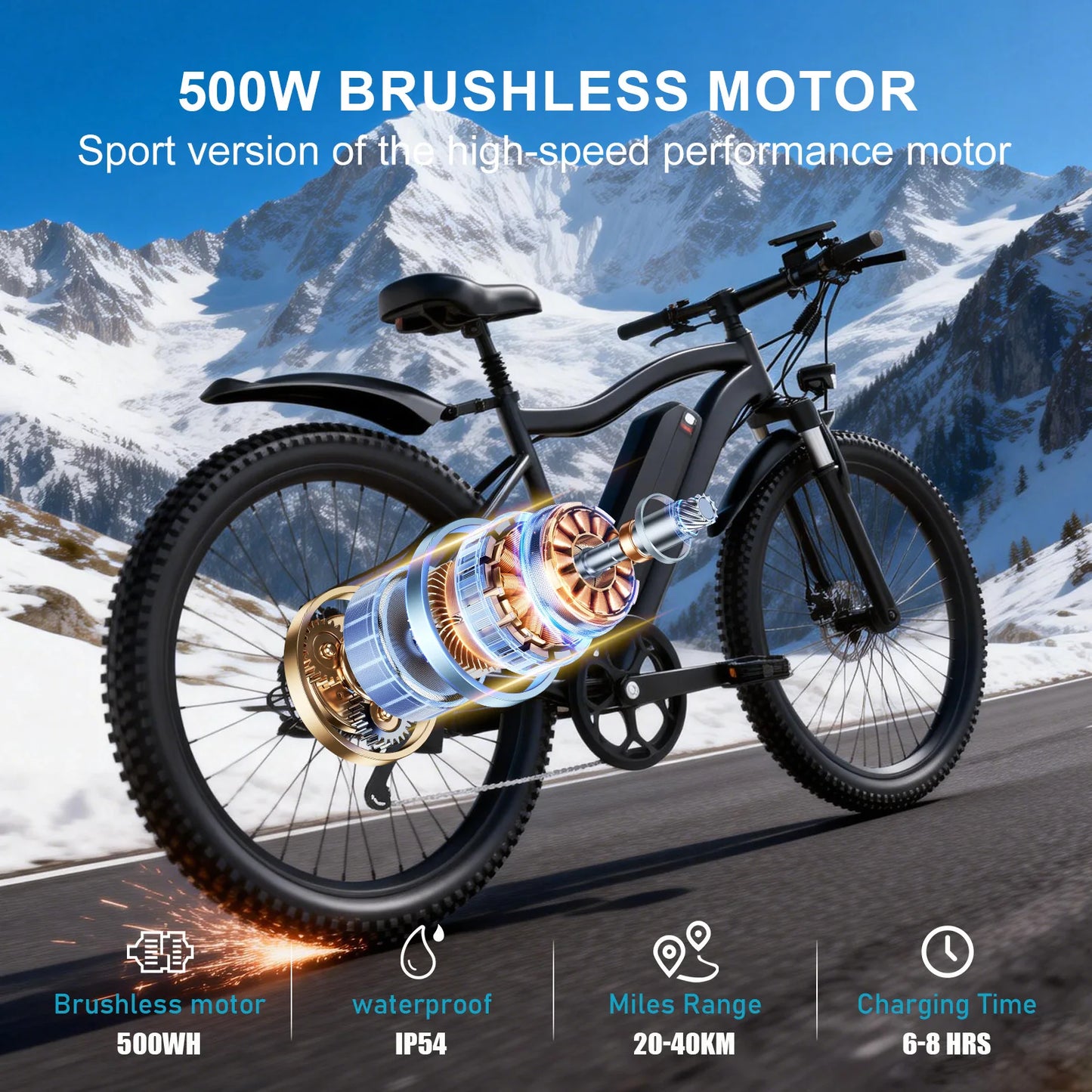 Toofly Electric Mountain Bike 500W With Removable 48V Battery