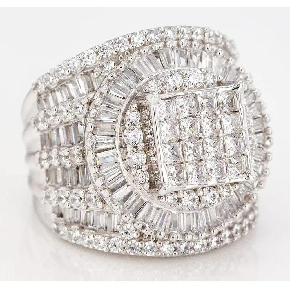 Elegant 925 Sterling Silver Ring For Women Zircon Accent