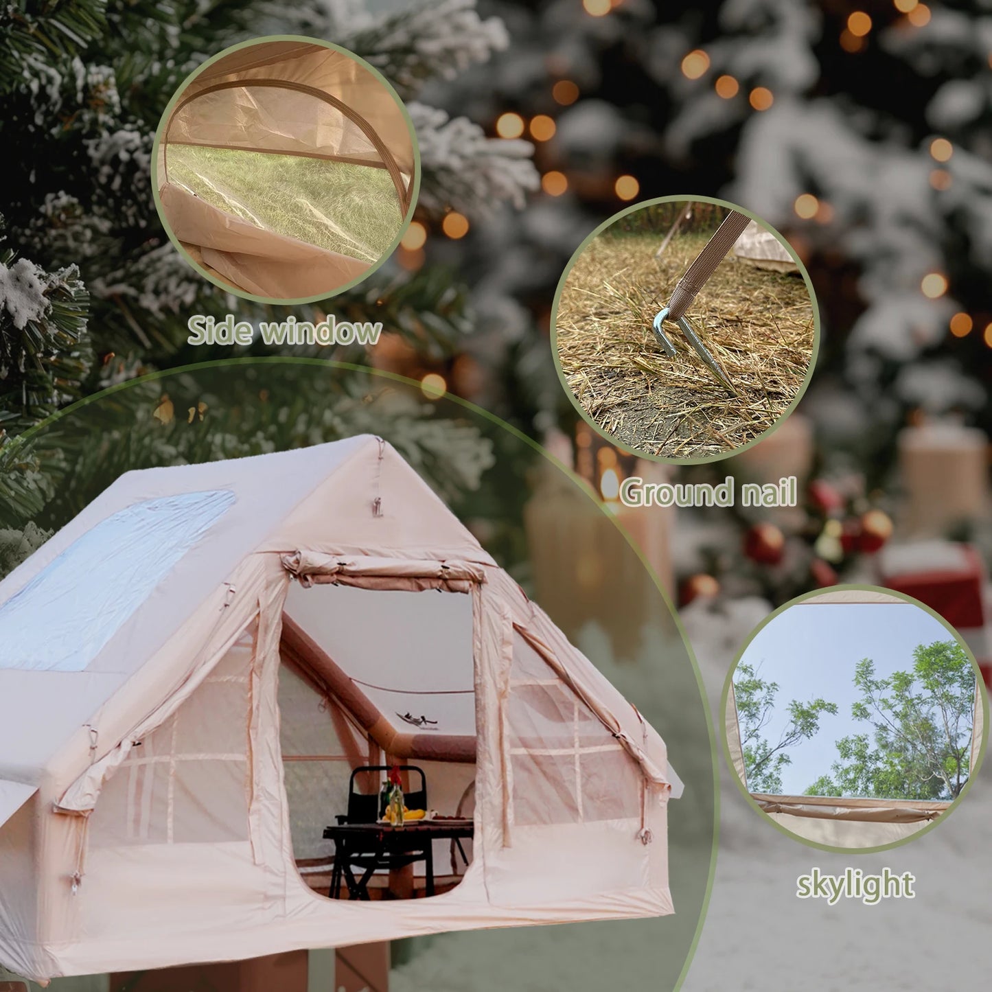 Pakicetus Inflatable Camping Tent With Quick Setup Air Frame