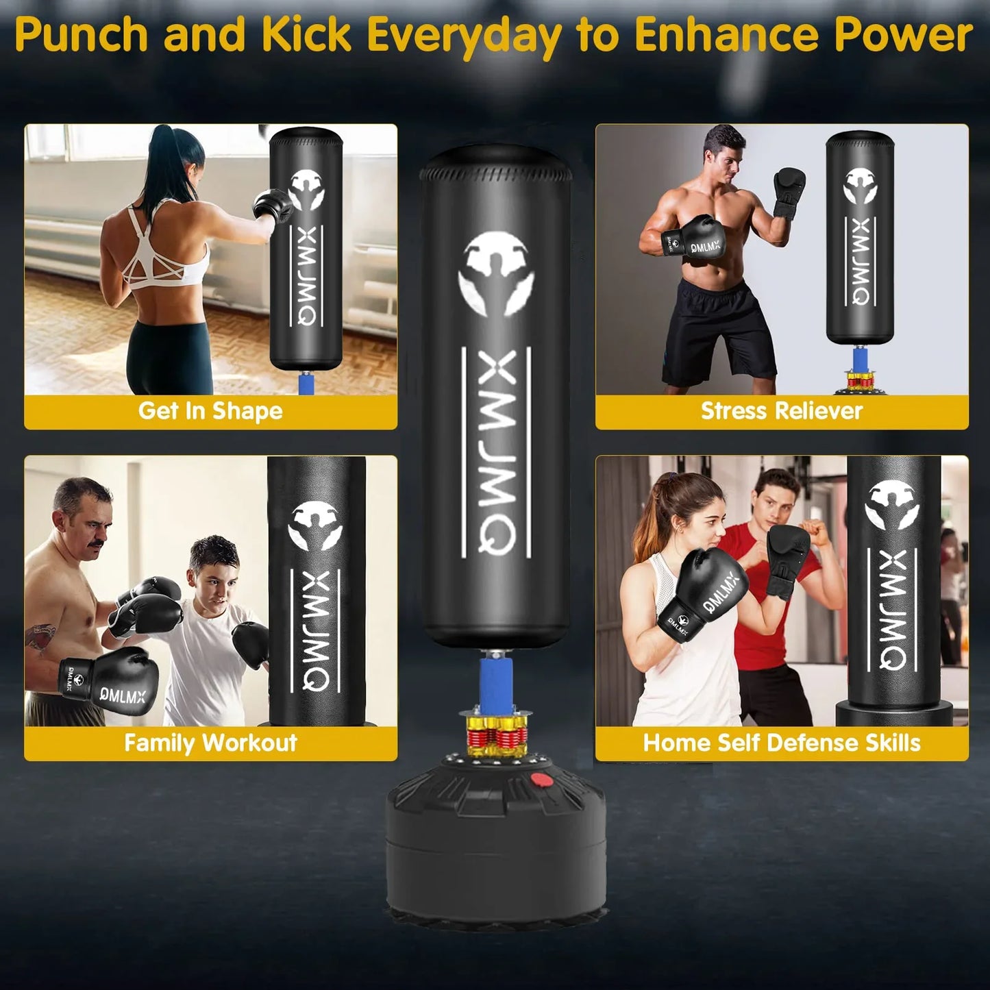 LEKARO Standing Boxing Post With Gloves For Home Training