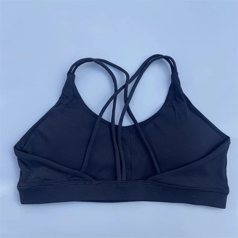 Breathable Women Cross Sports Bra With Chest Pad For Yoga