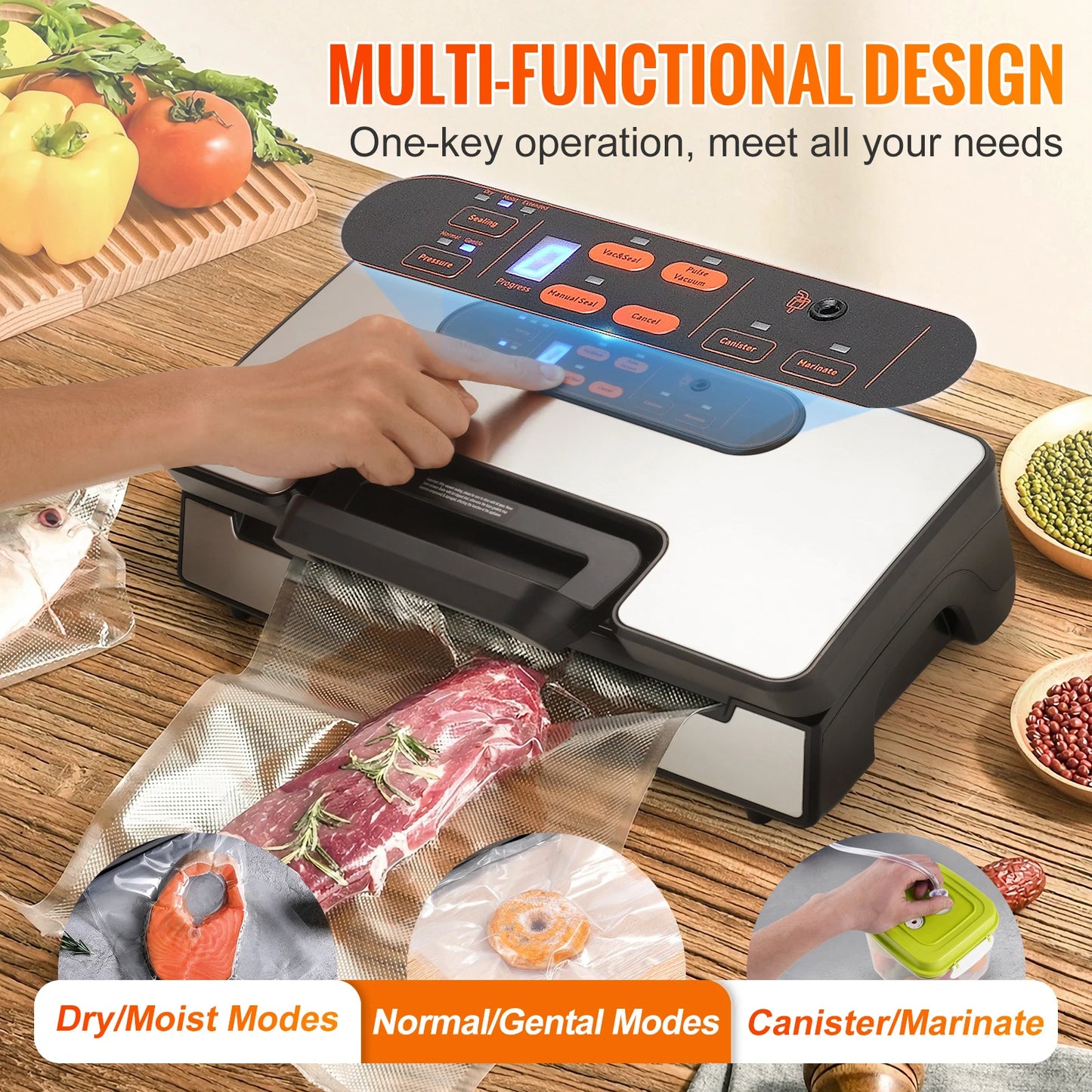 SucceBuy 130W Vacuum Sealer Machine With Free Bags