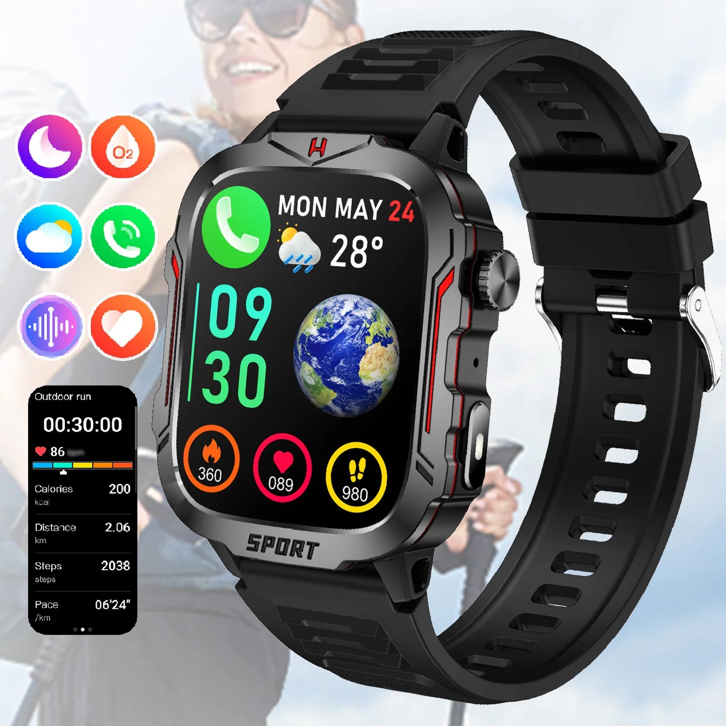 LIVLOV Smartwatch With AI Voice Assistant And Bluetooth Calling