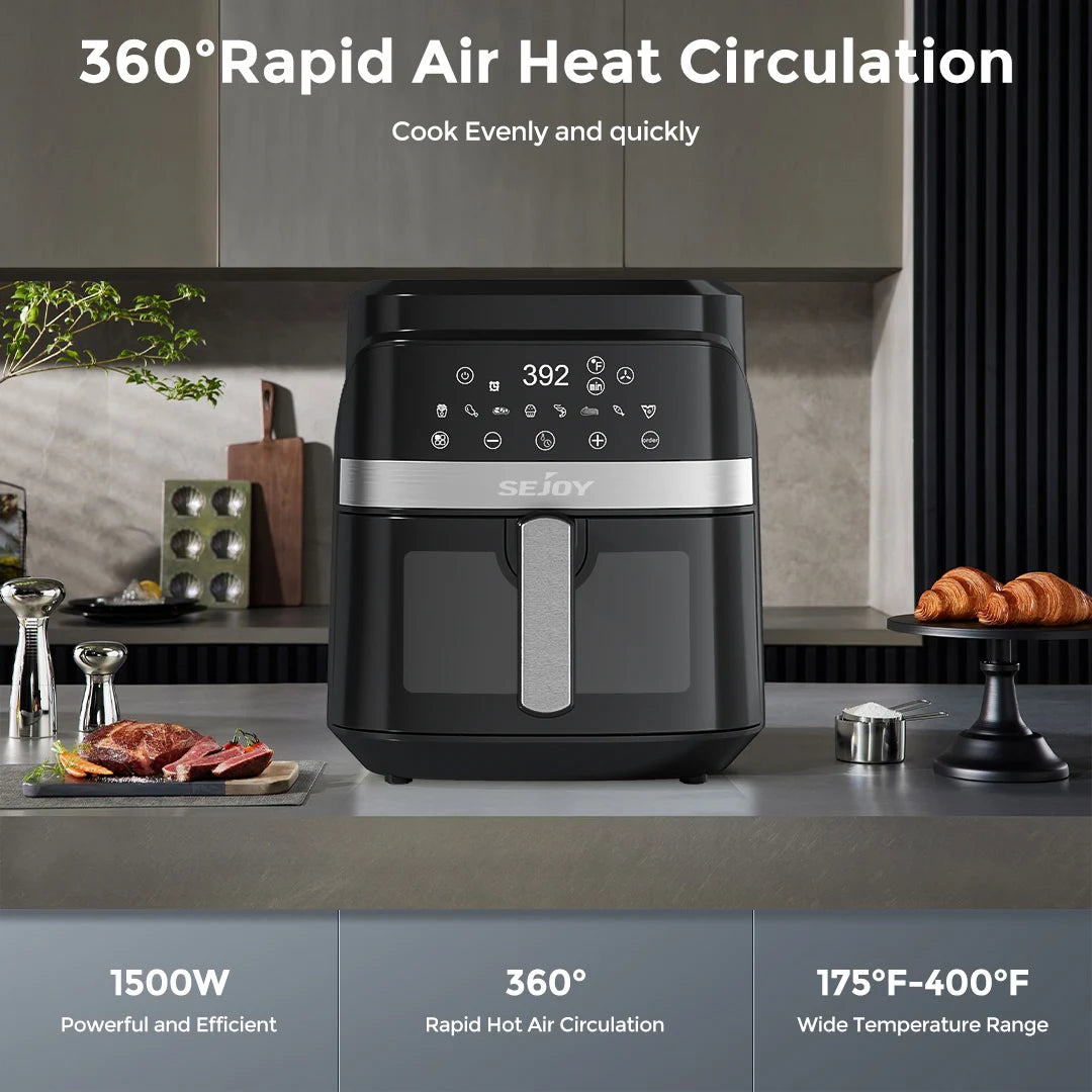 Sejoy Air Fryer 8 In 1 Electric Oven Oilless Cooker For Roast Bake