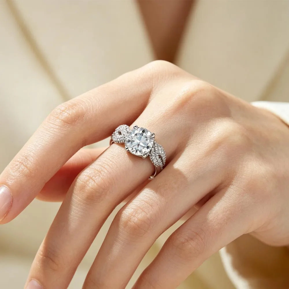 LYEE CYEE 925 Sterling Silver Moissanite Wedding Ring