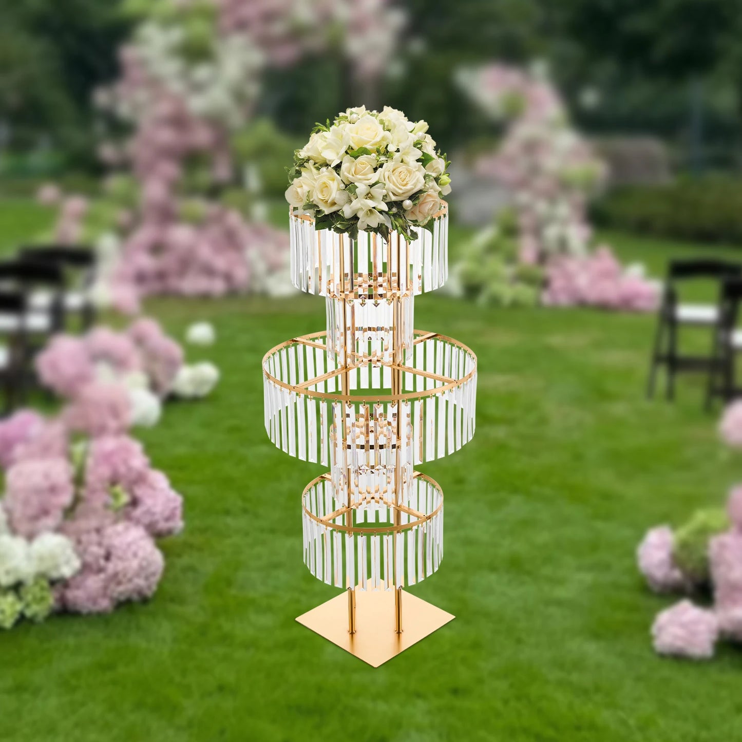 Elegant 5 Tier Acrylic Wedding Centerpiece Stand for Decor