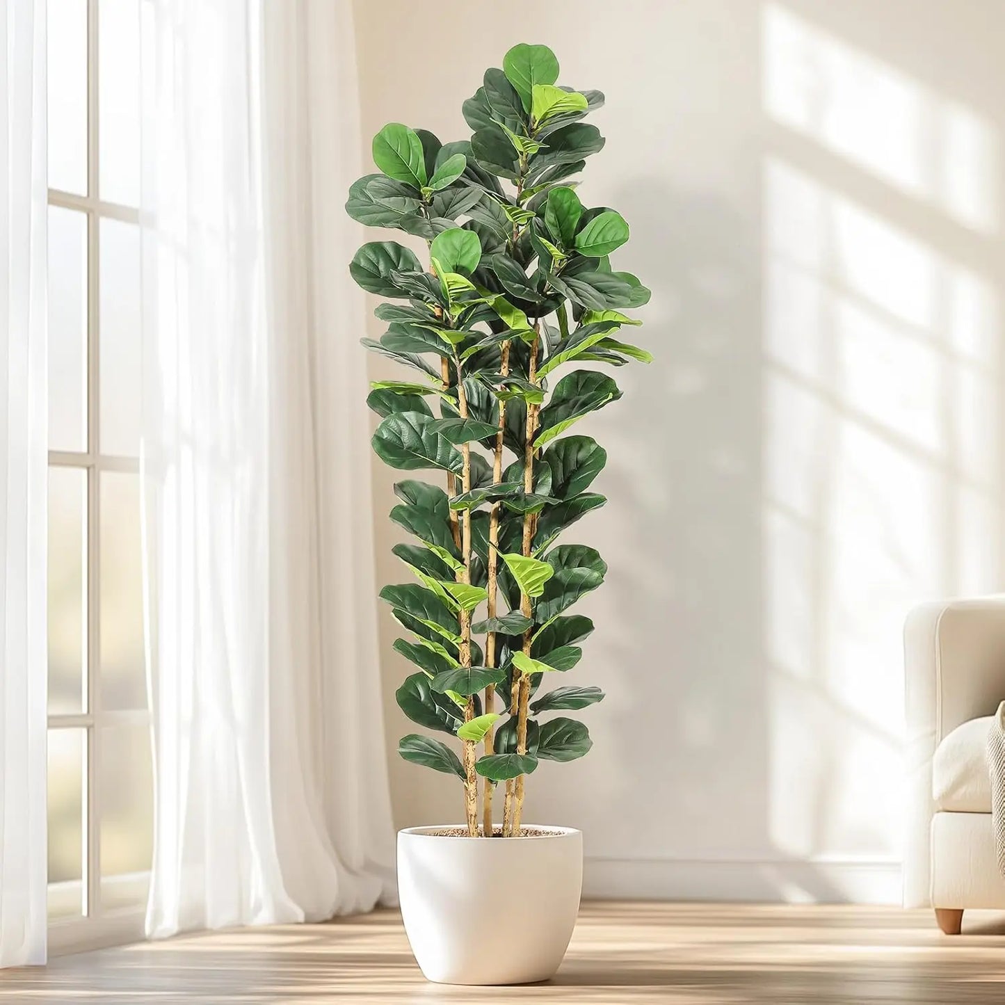 HiMISSCN Fiddle Leaf Fig Tree With Pot For Home Decor