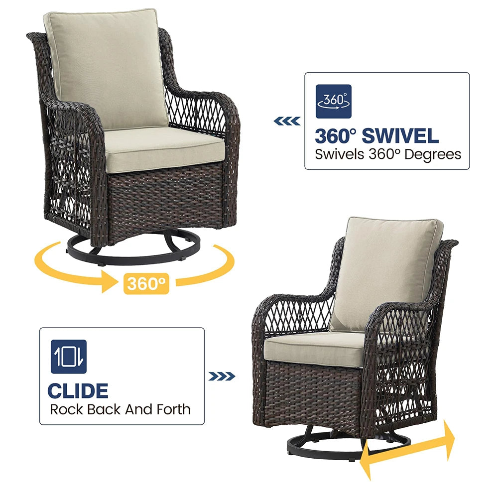 HiMISS 3-Piece Wicker Patio Set With Cushions