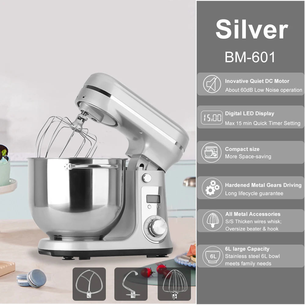 Biolomix Stand Mixer With Quiet 1200W Motor And Accessories