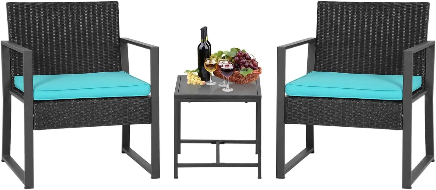 Patio Furniture 5 Piece Outdoor Wicker Conversation Set