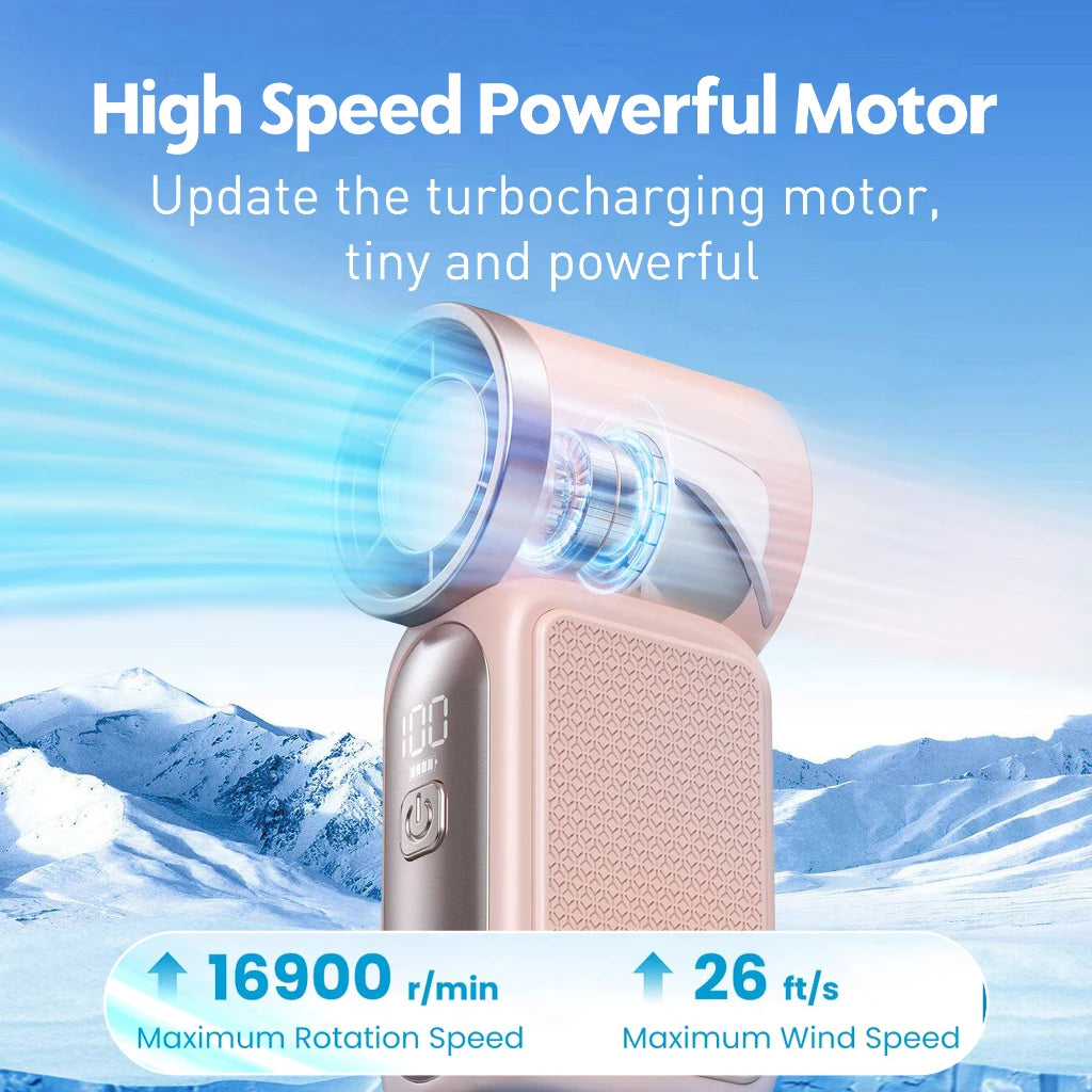 Mini Handheld Fan 3600mAh Portable Turbo Pocket For Outdoor Travel