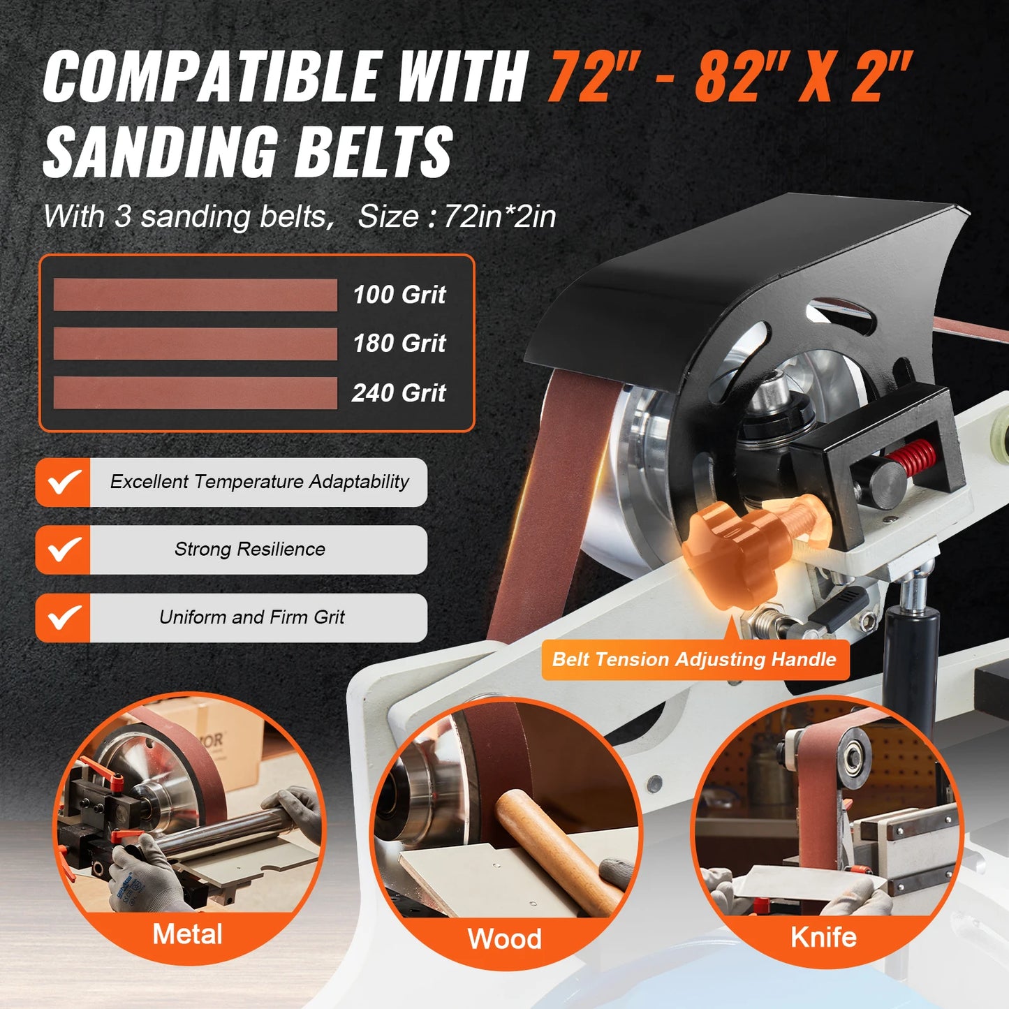 SucceBuy Belt Grinder Sander With Variable Speed VFD 1500W Knife Sharpener
