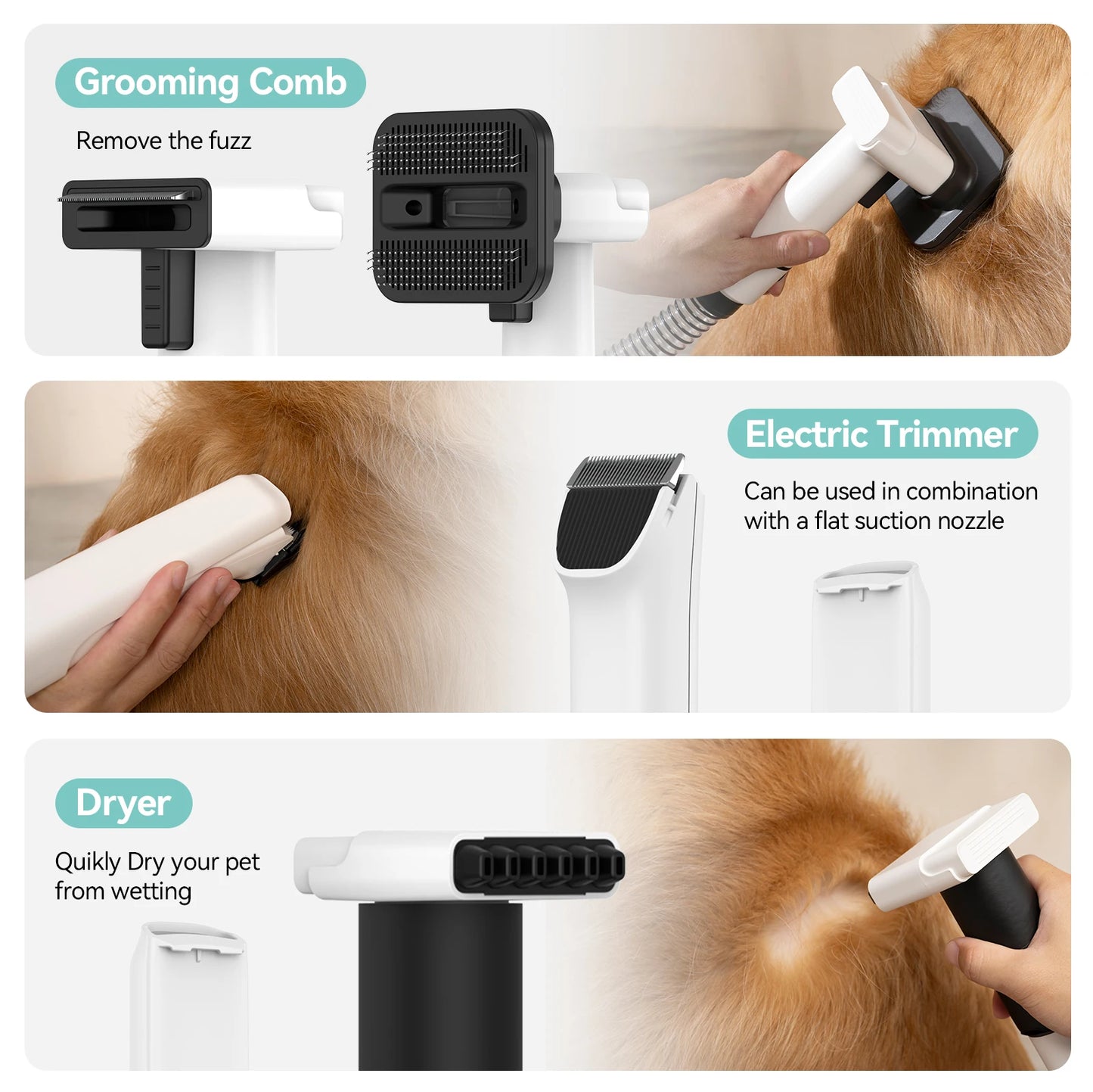 P1 Pet Grooming Vacuum and Hair Dryer With Adjustable Speed